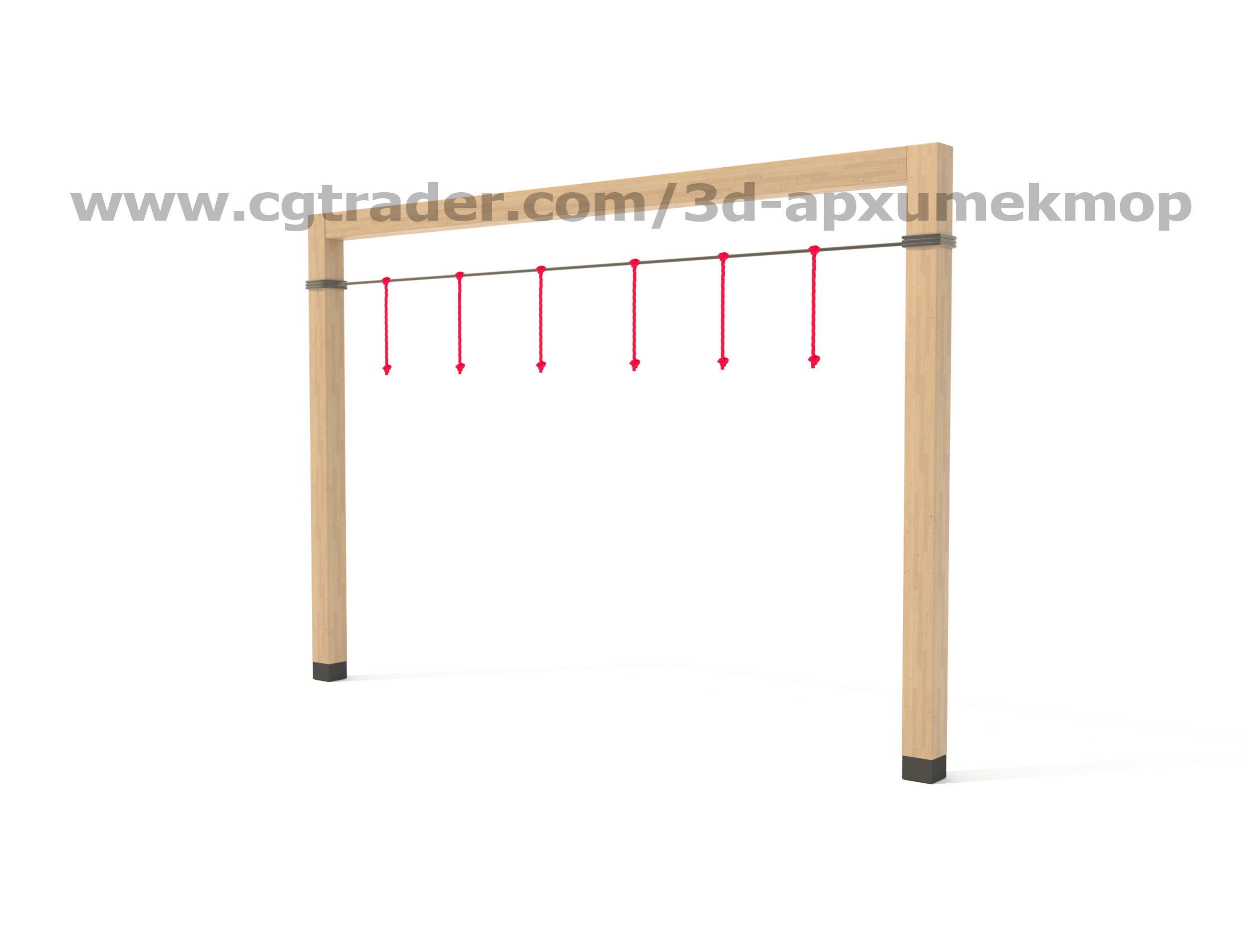 Wooden Playground Set 3D model_49