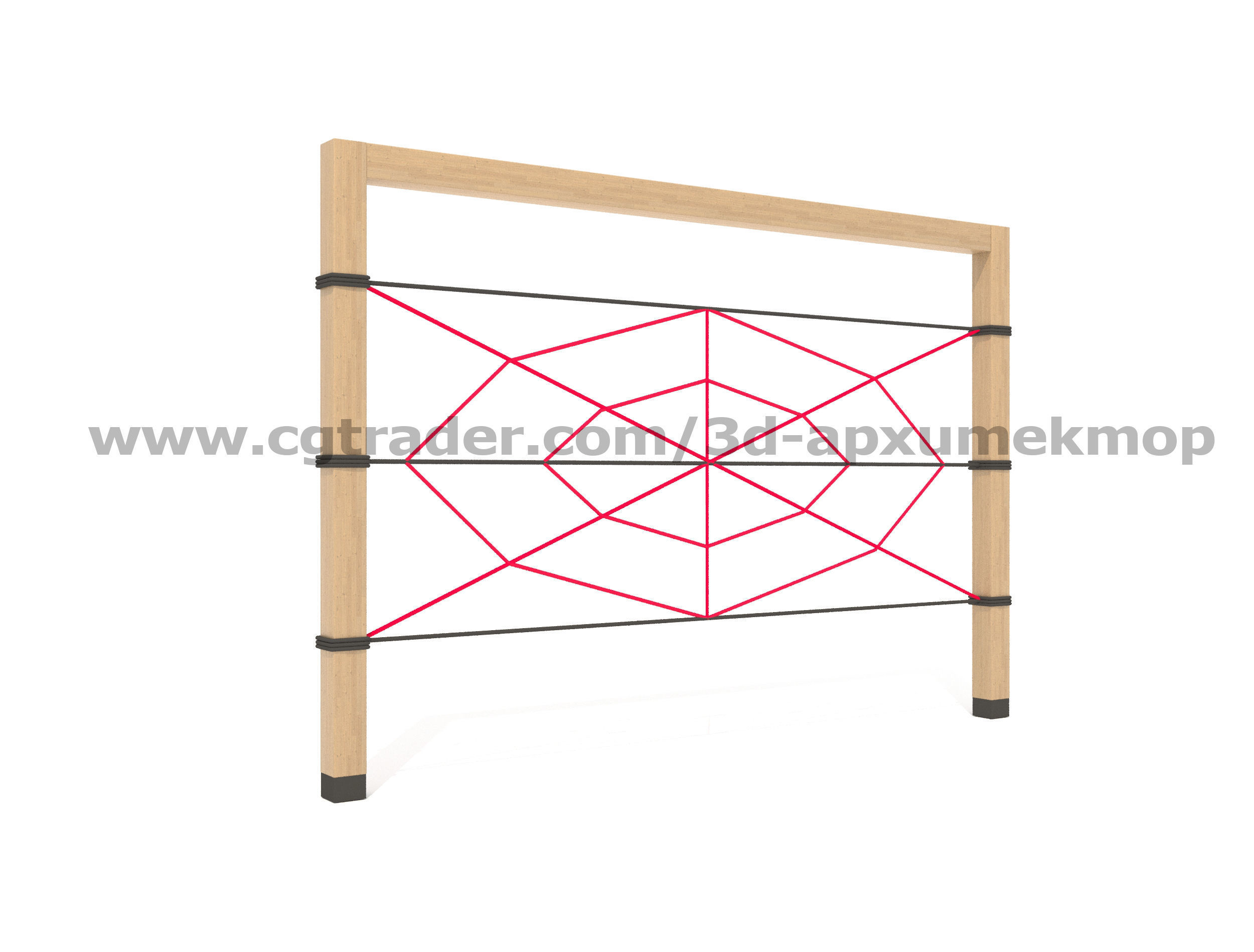 Wooden Playground Set 3D model_24