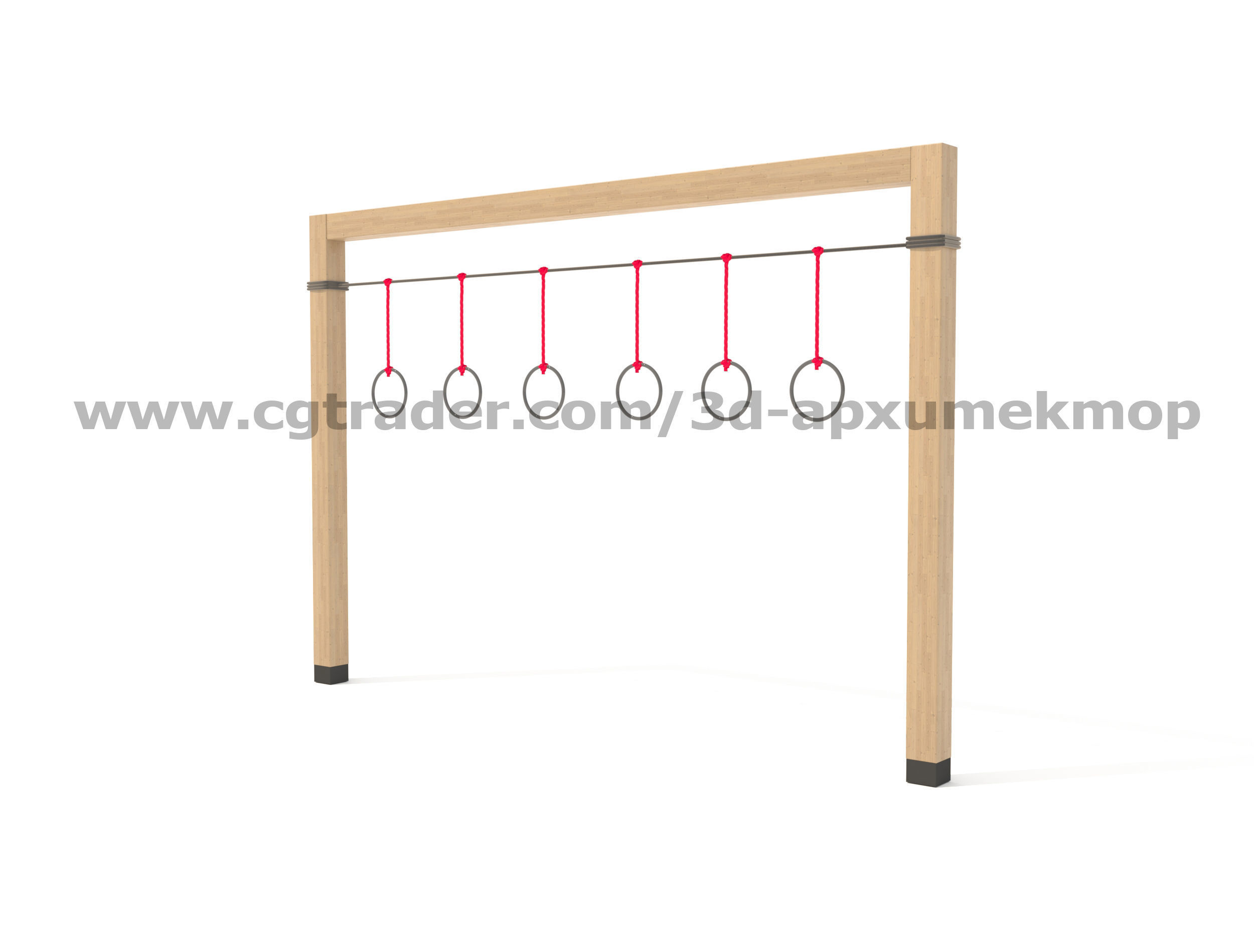 Wooden Playground Set 3D model_37