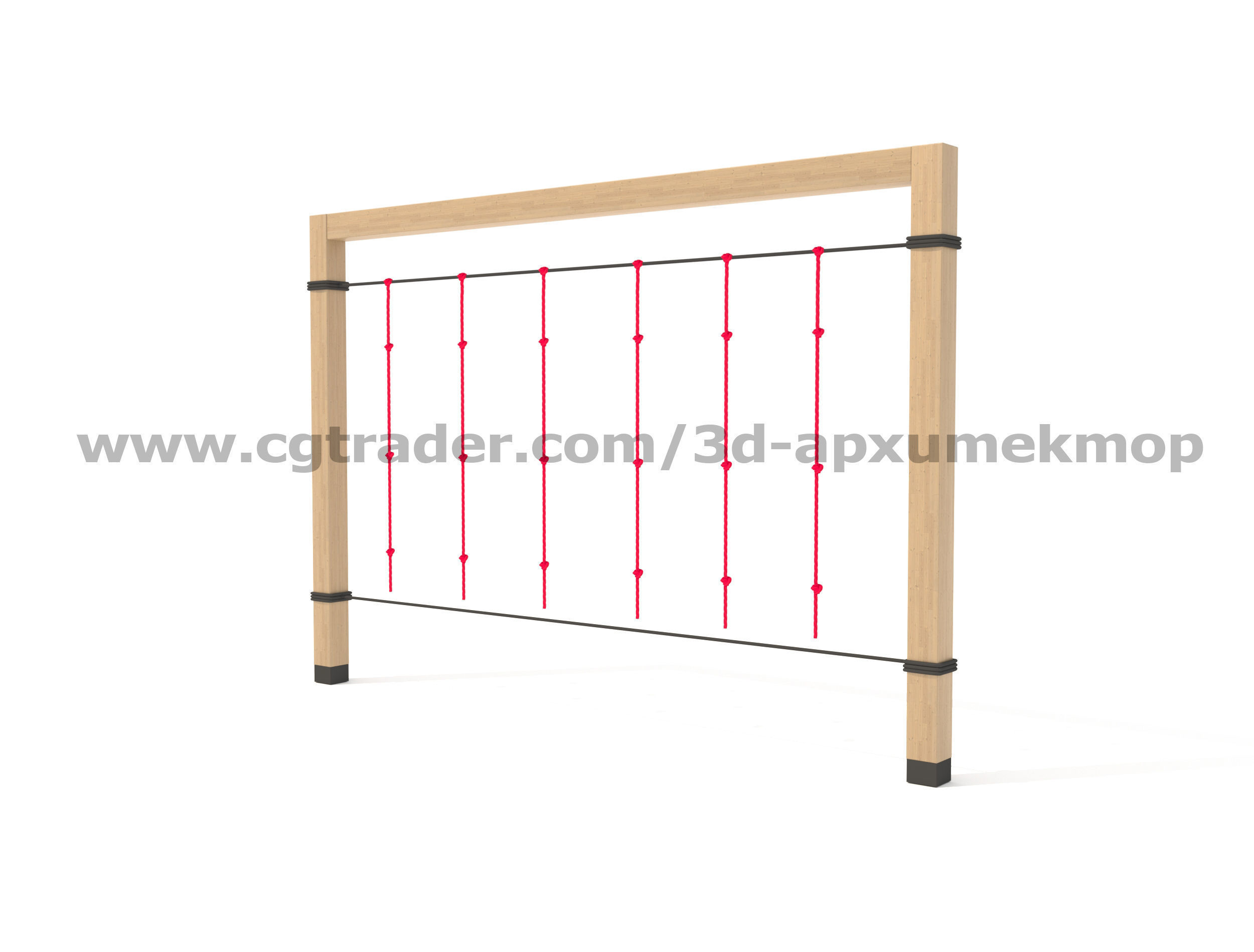 Wooden Playground Set 3D model_29