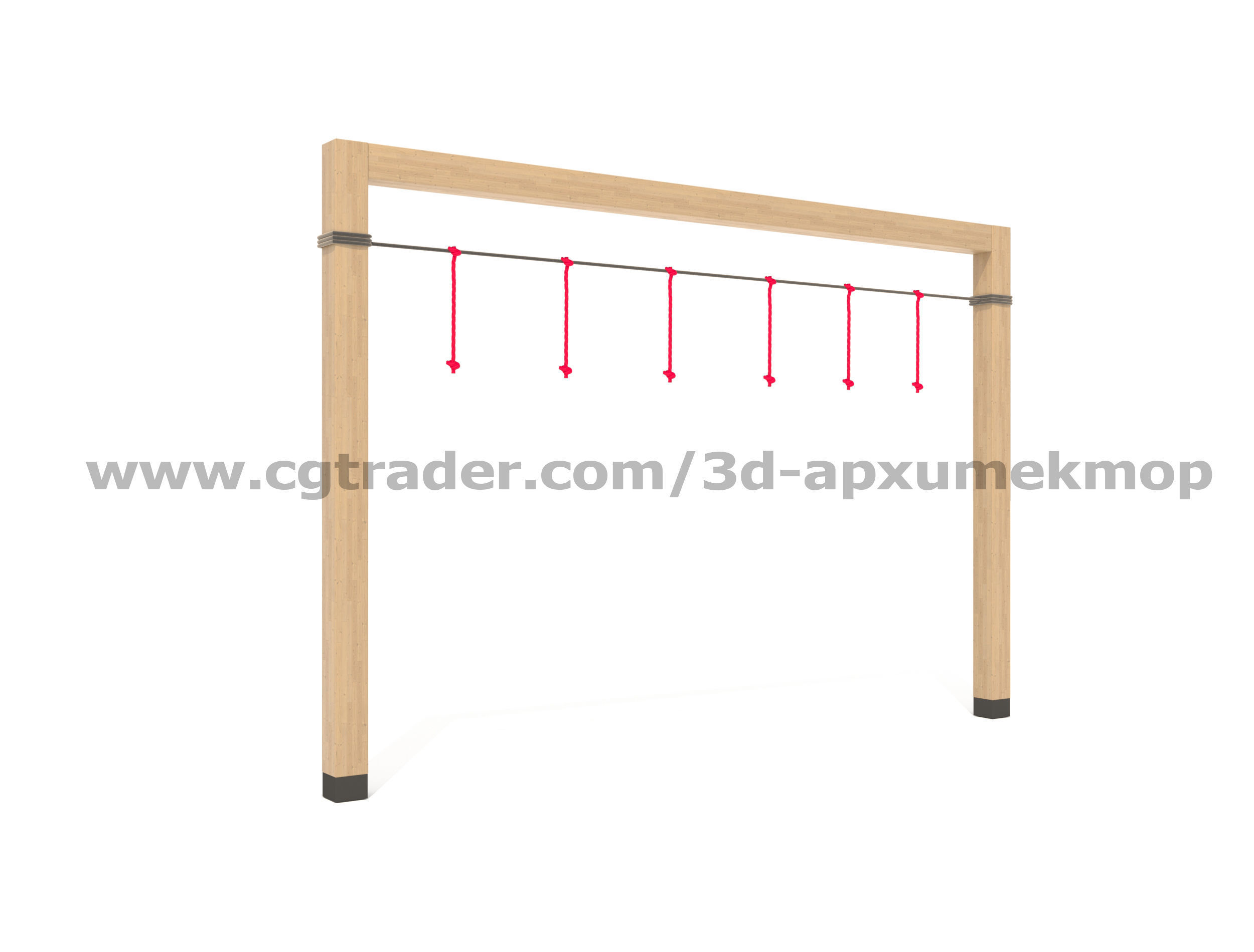 Wooden Playground Set 3D model_50
