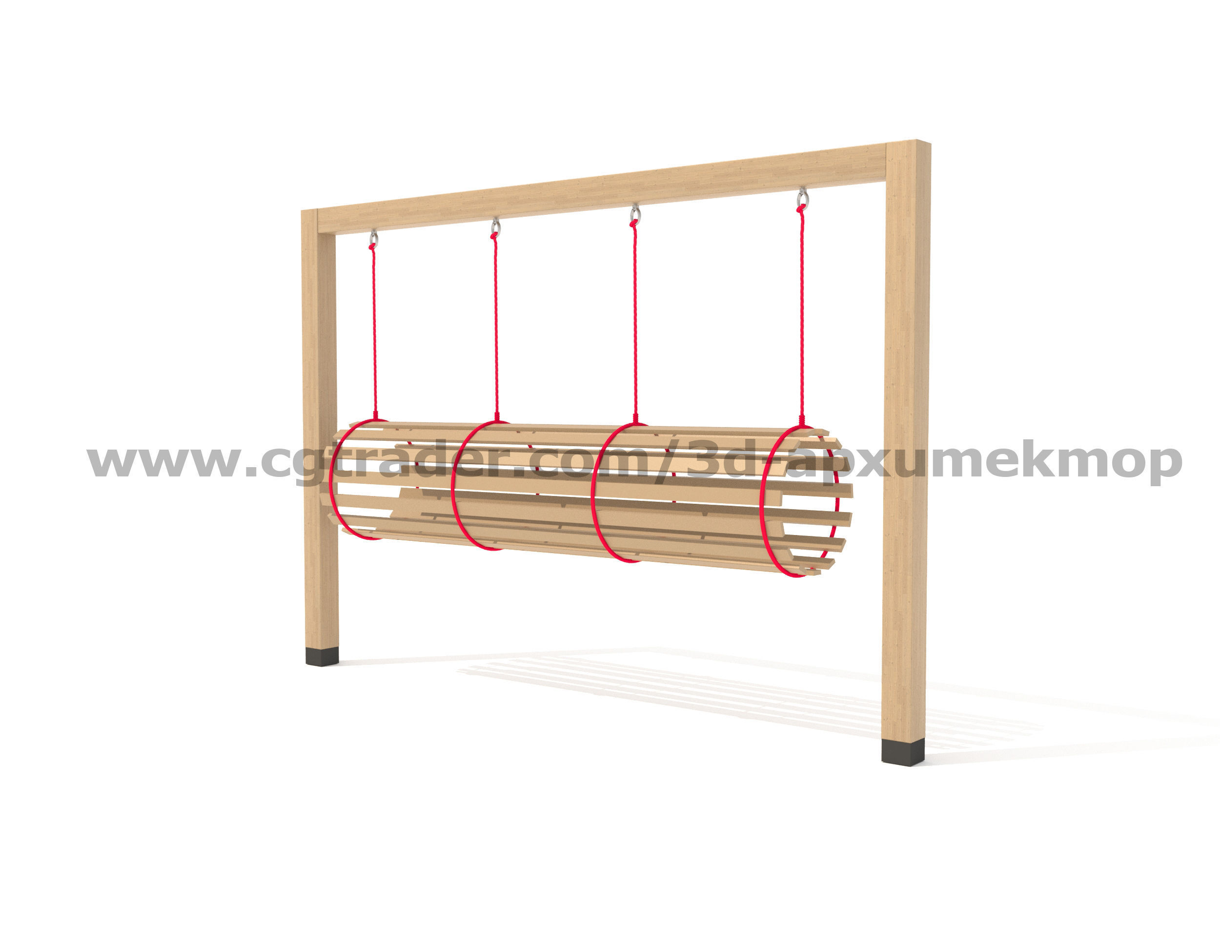 Wooden Playground Set 3D model_27