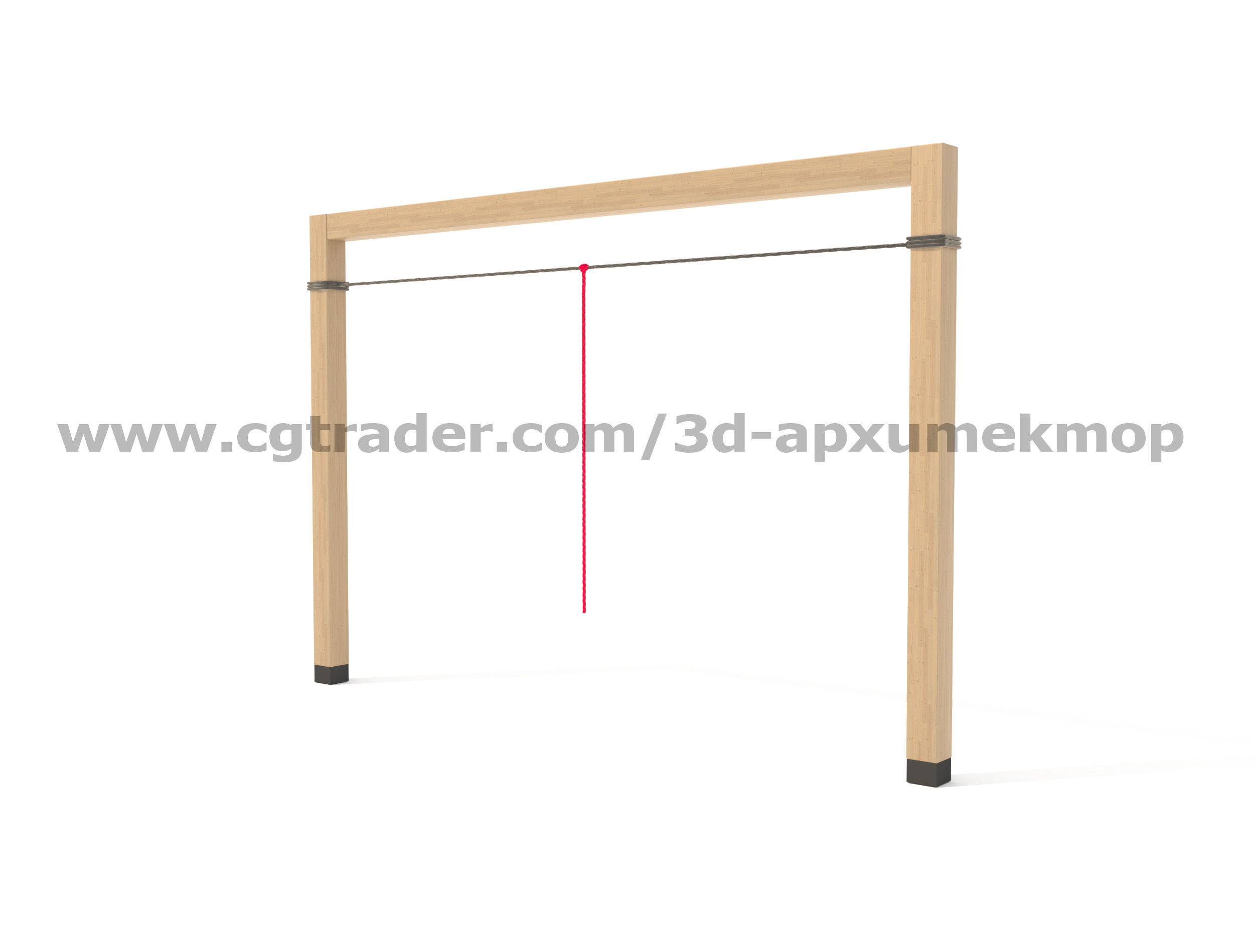 Wooden Playground Set 3D model_43