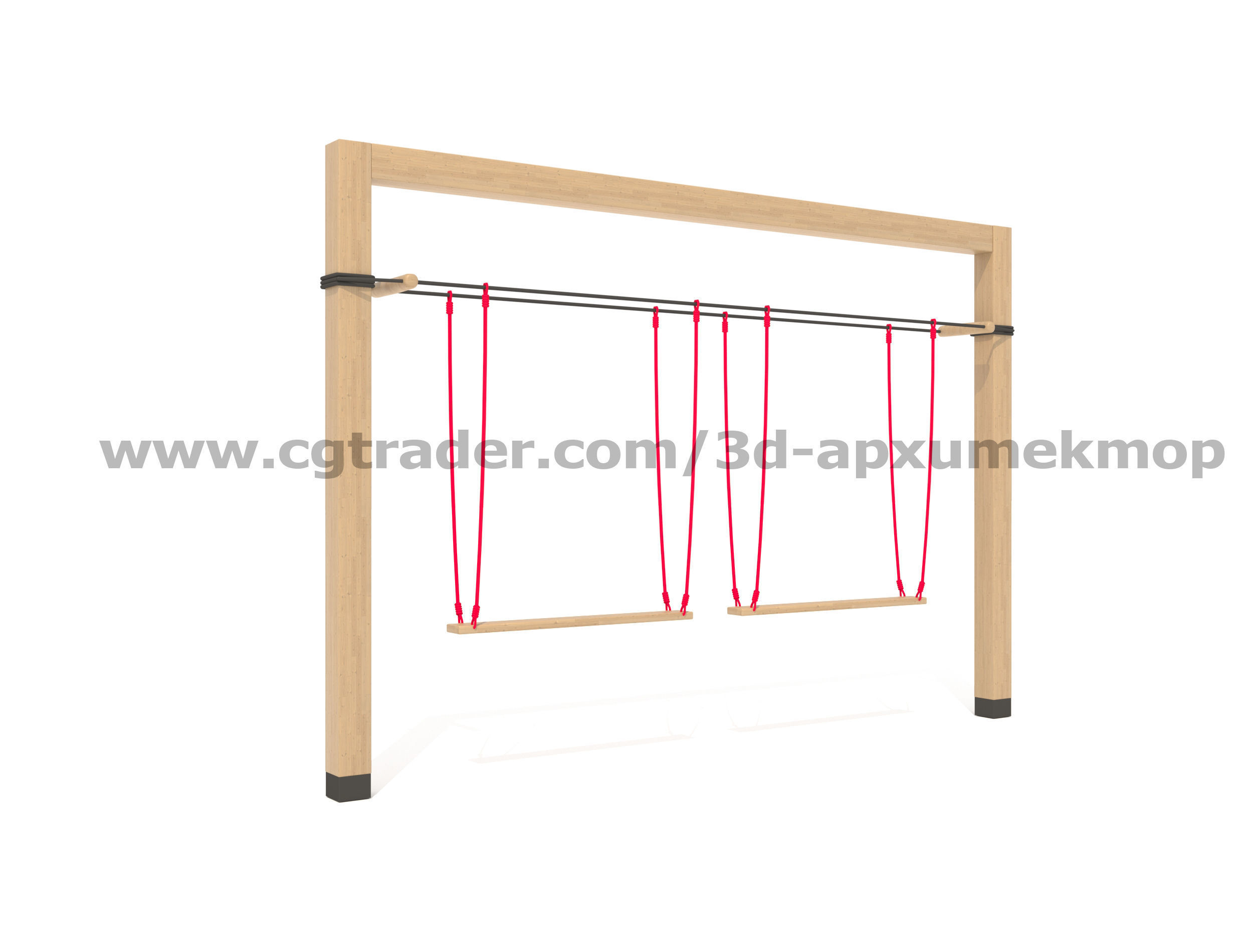 Wooden Playground Set 3D model_31