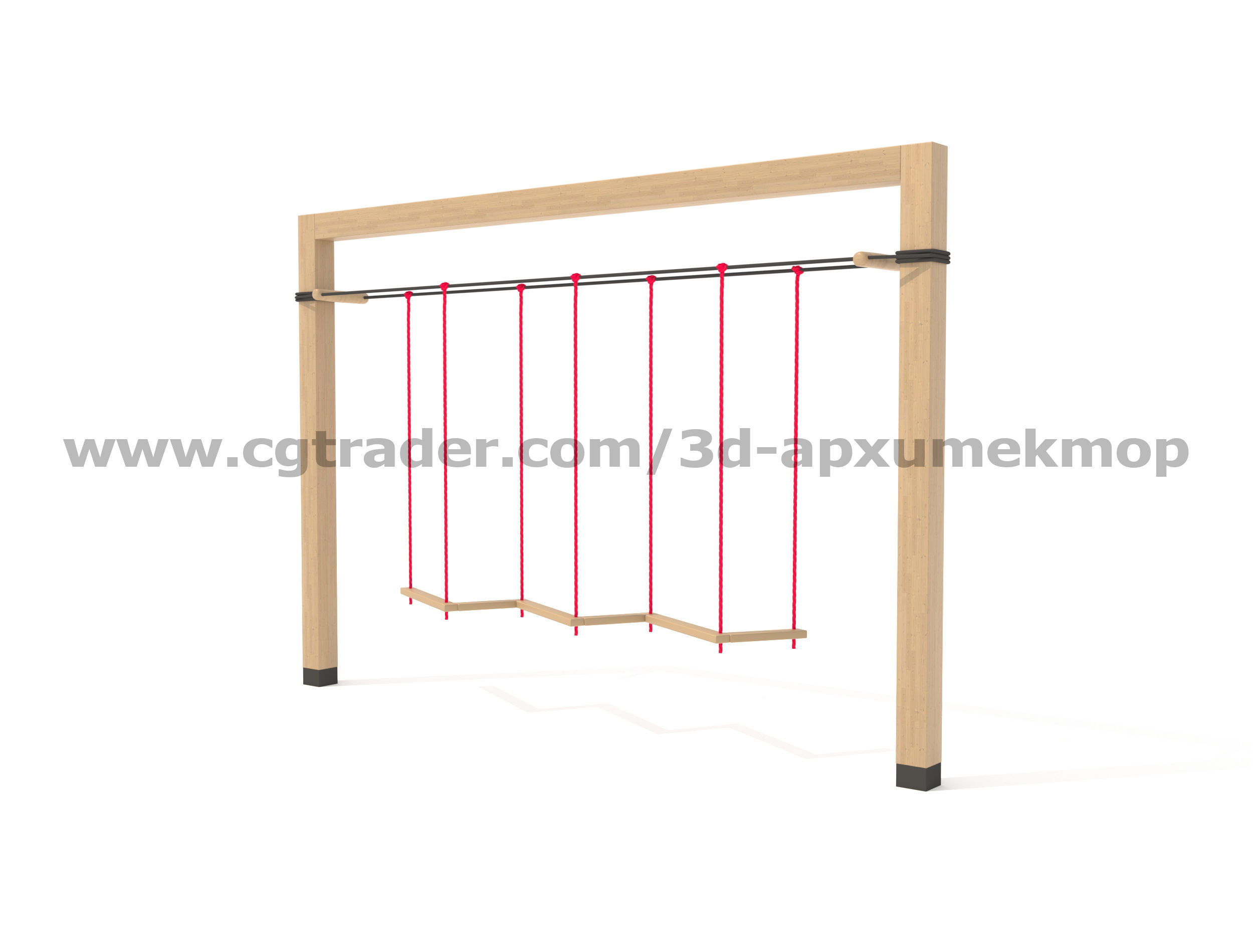 Wooden Playground Set 3D model_21