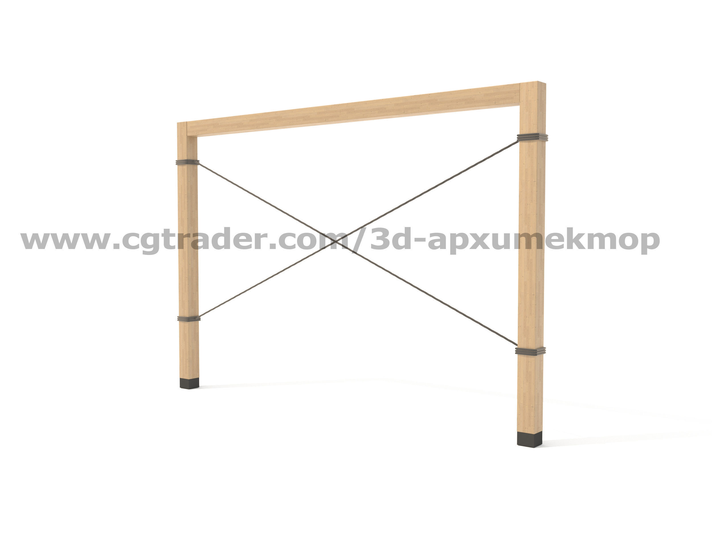 Wooden Playground Set 3D model_45