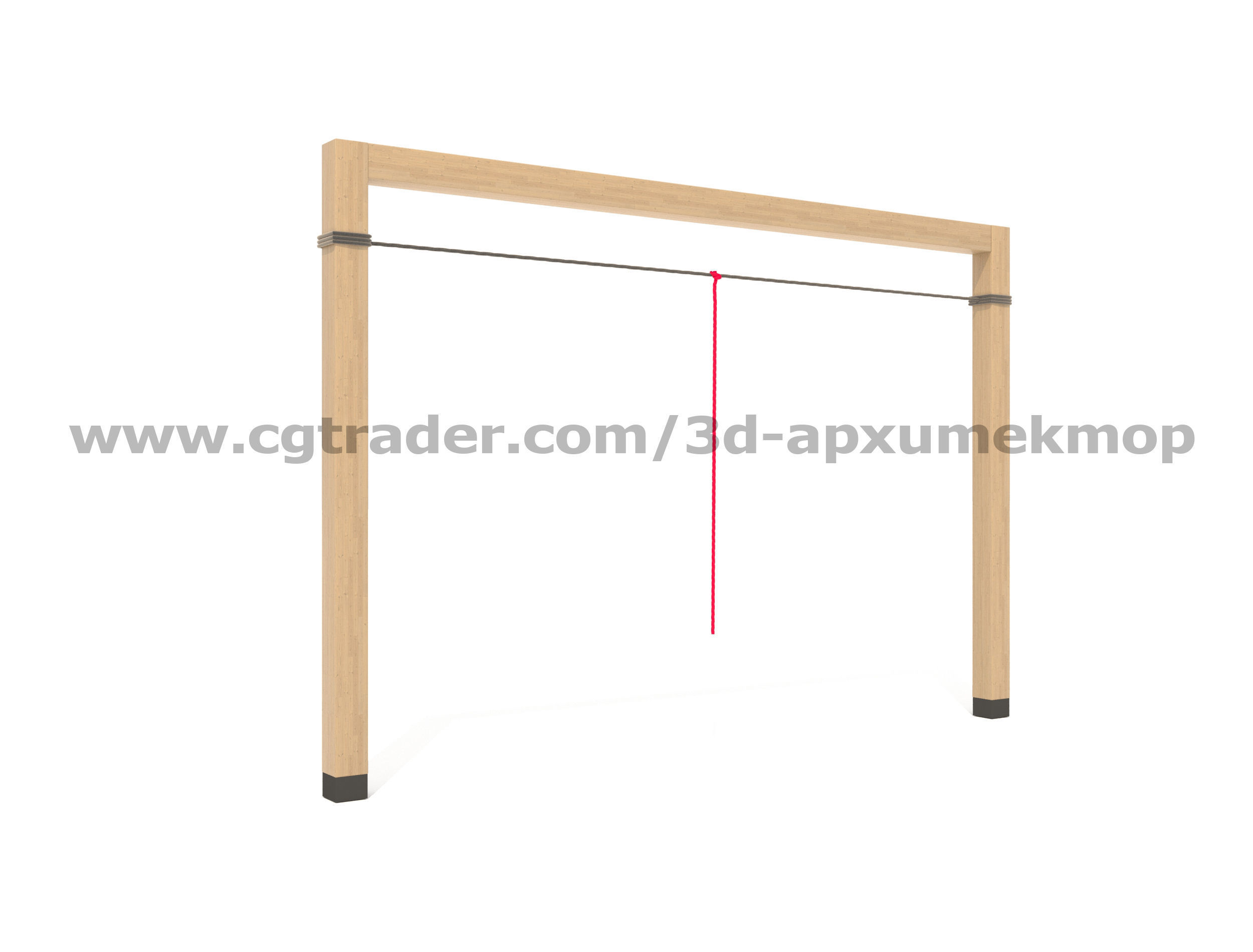 Wooden Playground Set 3D model_44