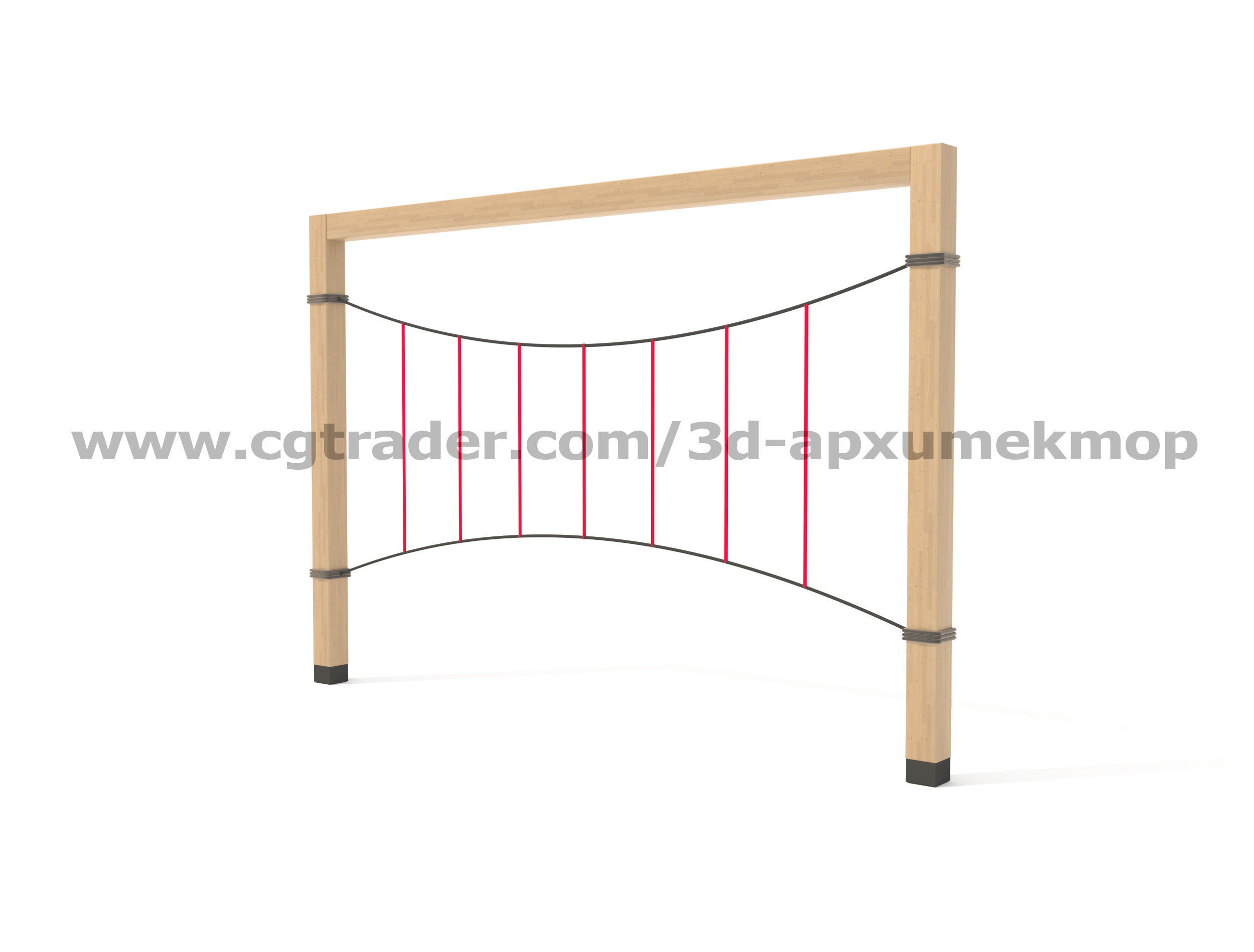 Wooden Playground Set 3D model_33