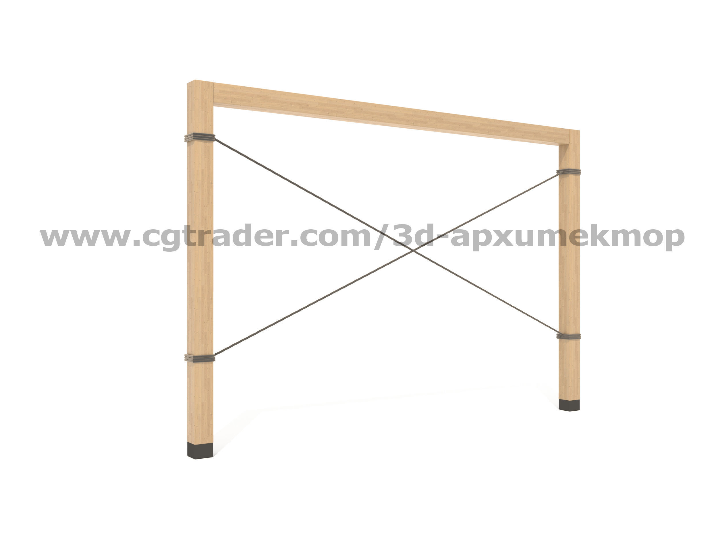 Wooden Playground Set 3D model_46