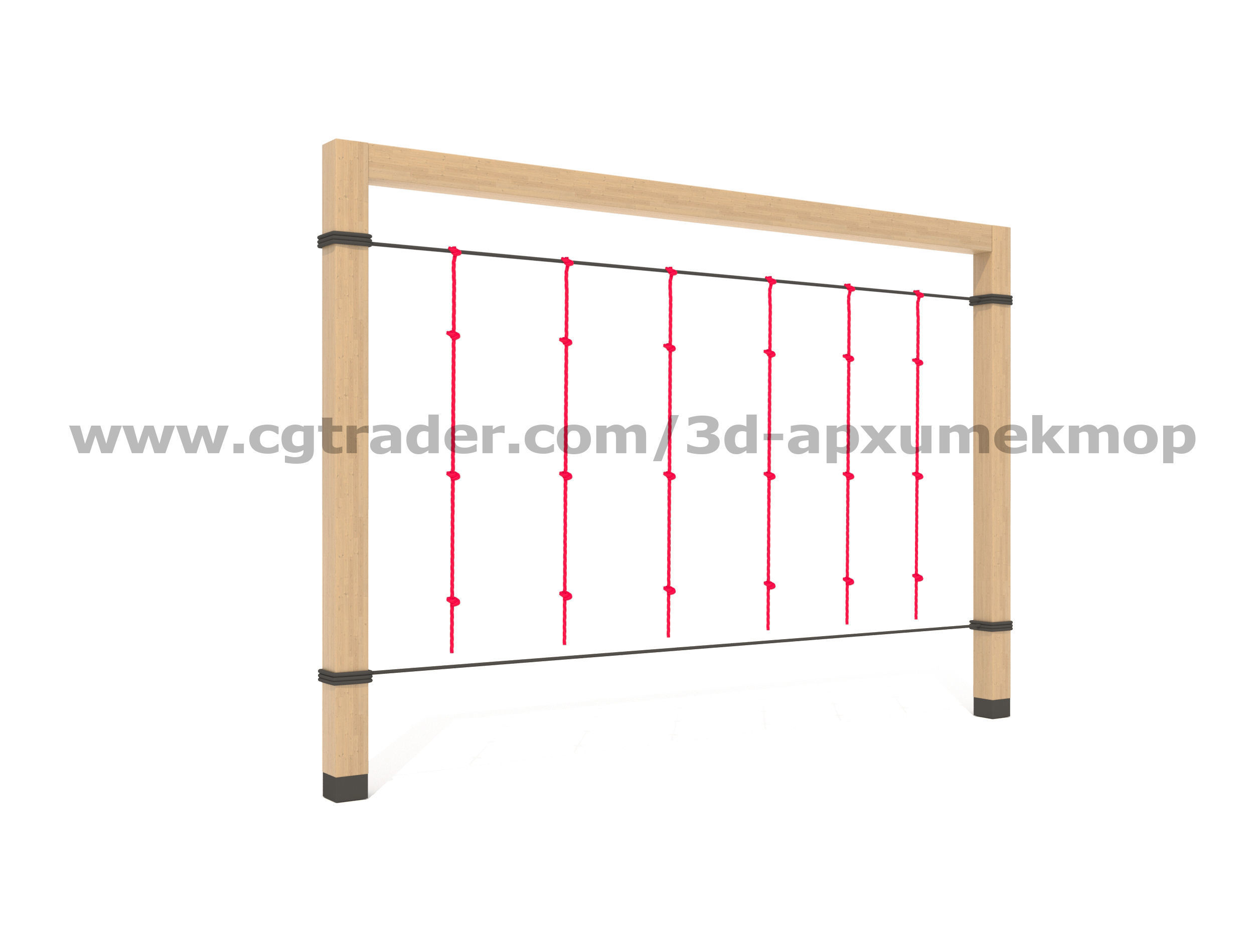 Wooden Playground Set 3D model_30