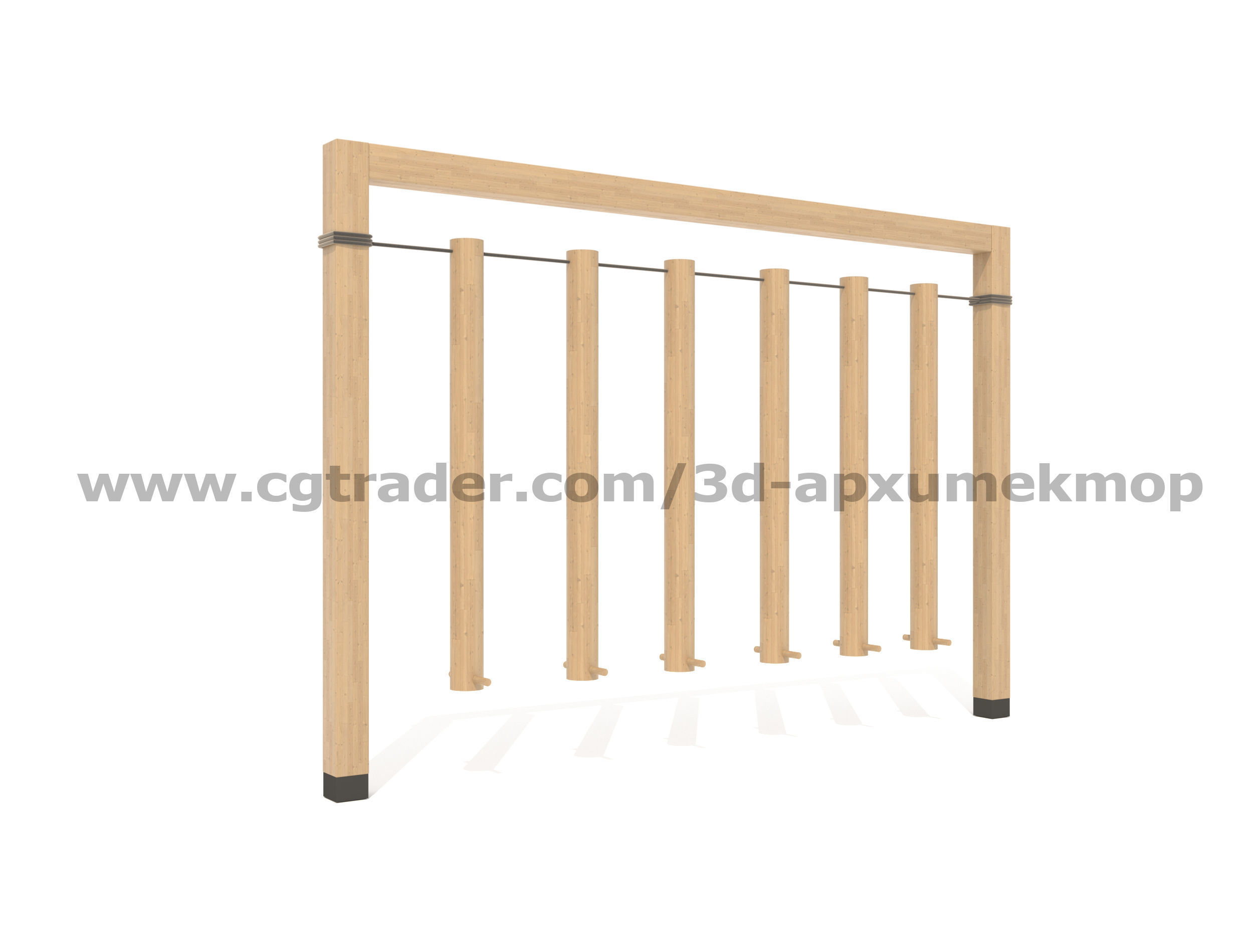 Wooden Playground Set 3D model_36