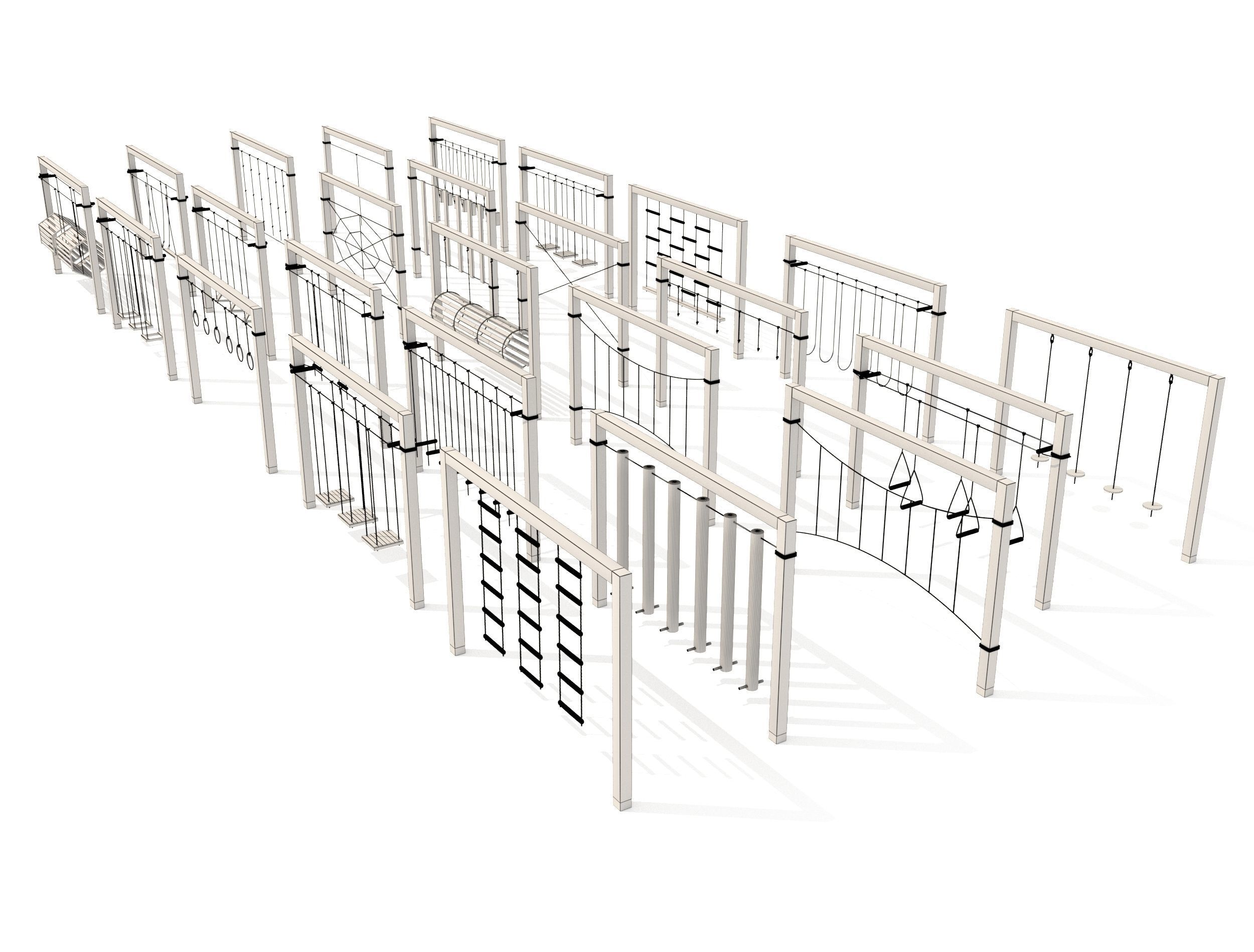 Wooden Playground Set 3D model_51