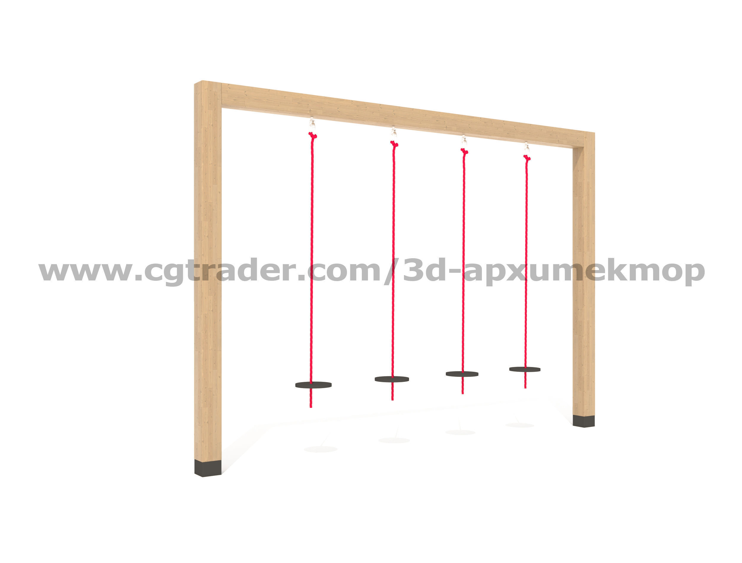 Wooden Playground Set 3D model_17