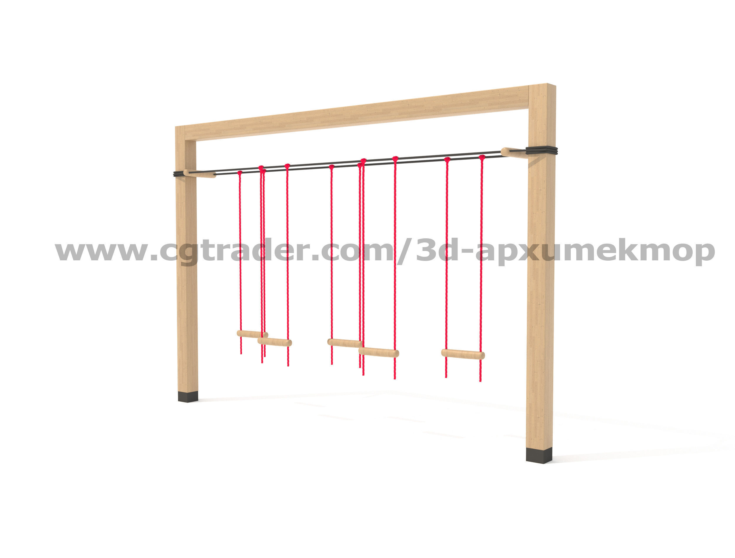 Wooden Playground Set 3D model_19