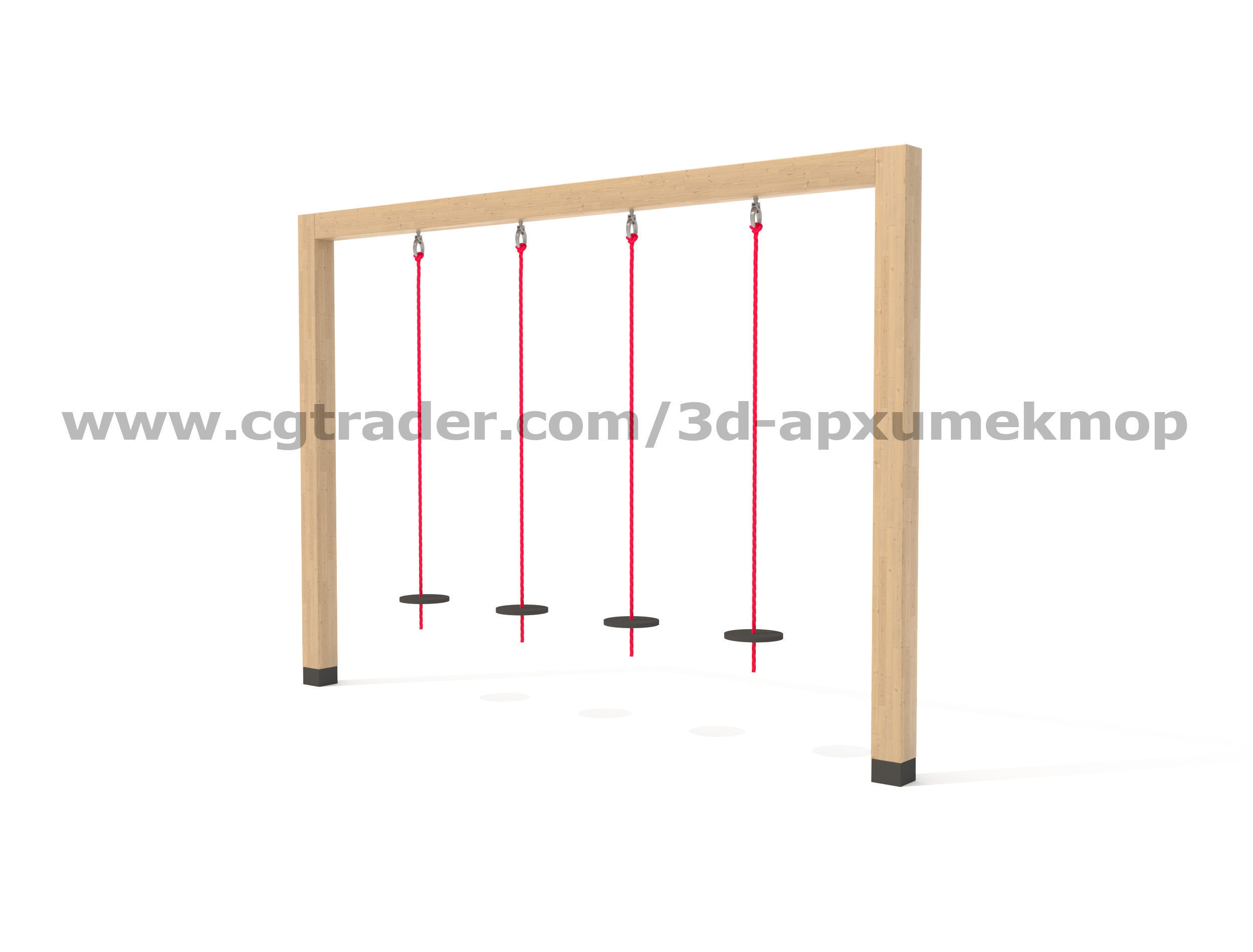 Wooden Playground Set 3D model_18