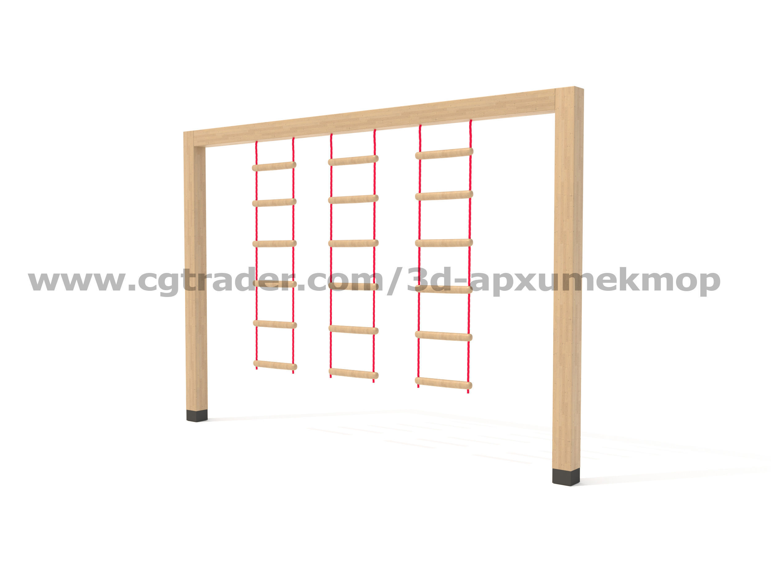 Wooden Playground Set 3D model_39