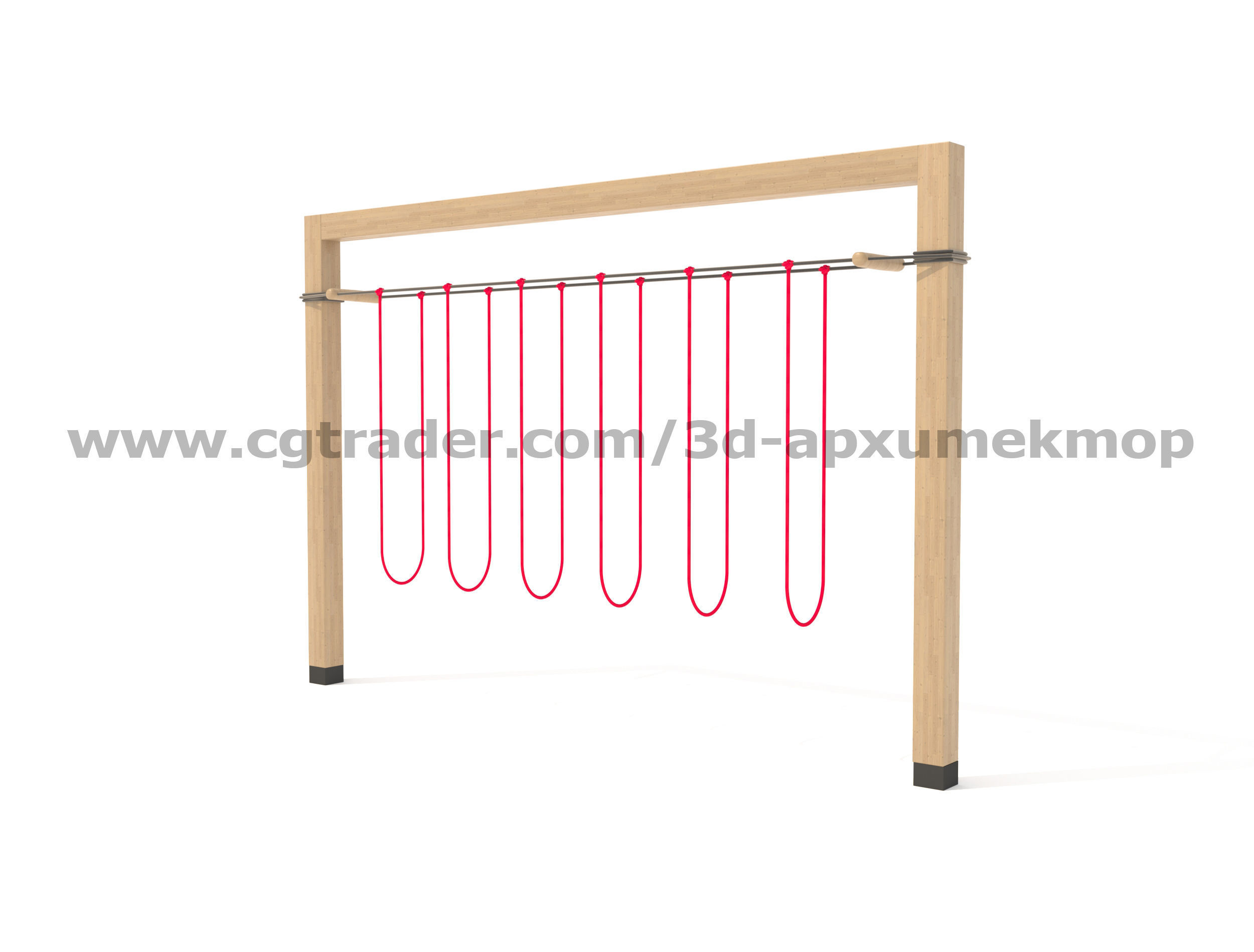 Wooden Playground Set 3D model_13