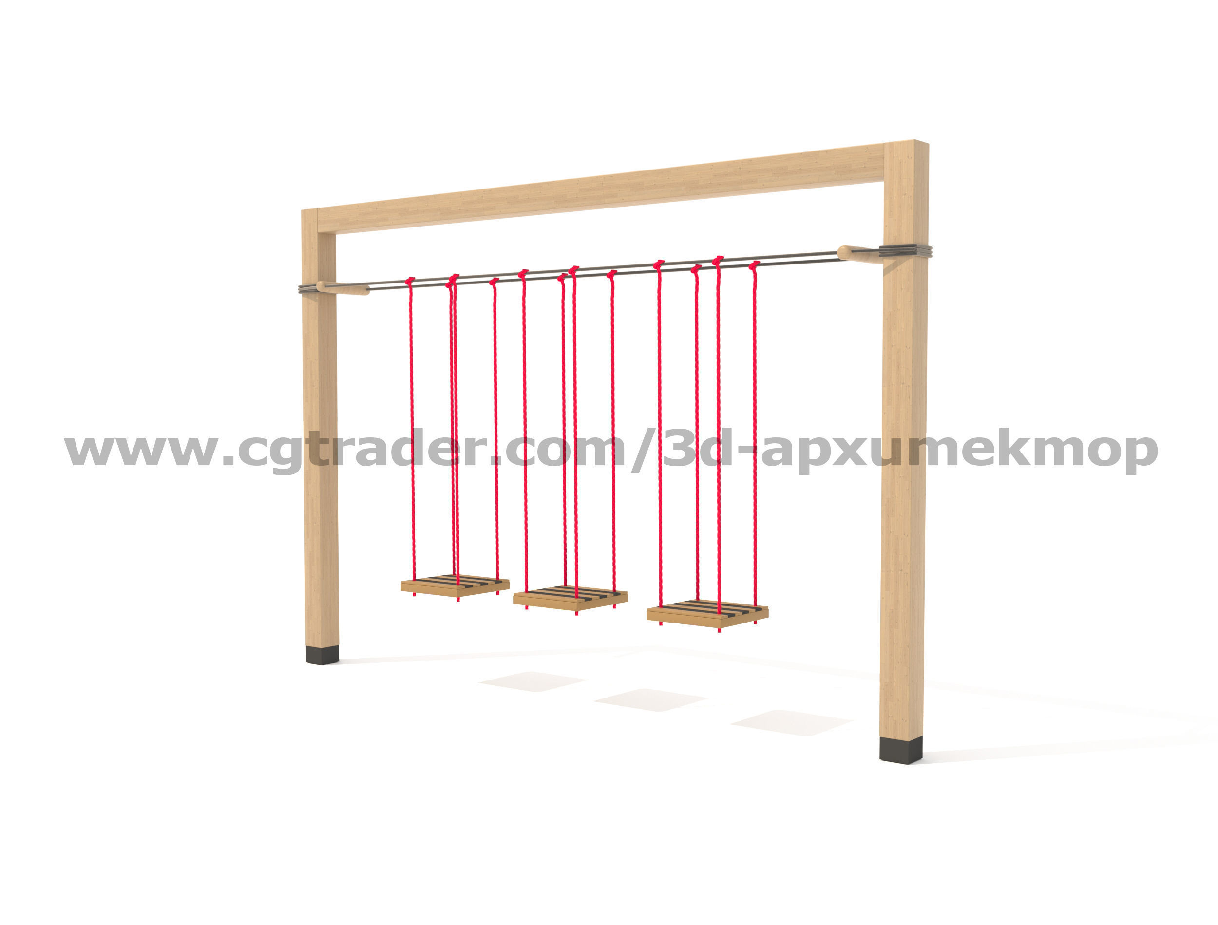 Wooden Playground Set 3D model_41