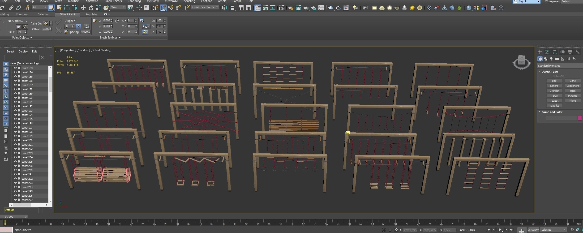 Wooden Playground Set 3D model_53