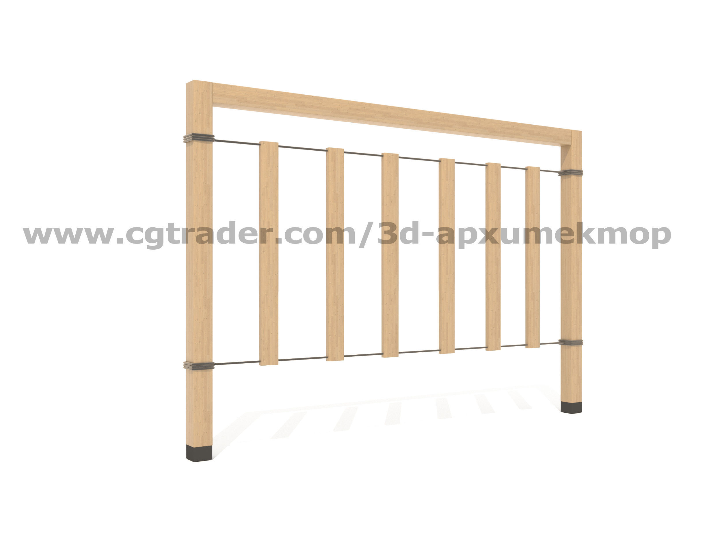 Wooden Playground Set 3D model_48