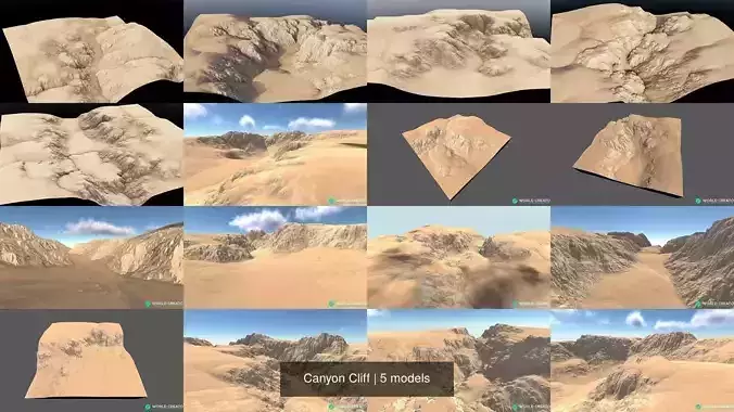 Canyon Cliff 3D Model Collection