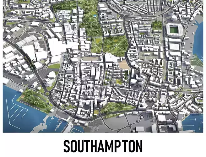Southampton Low-poly 3D model