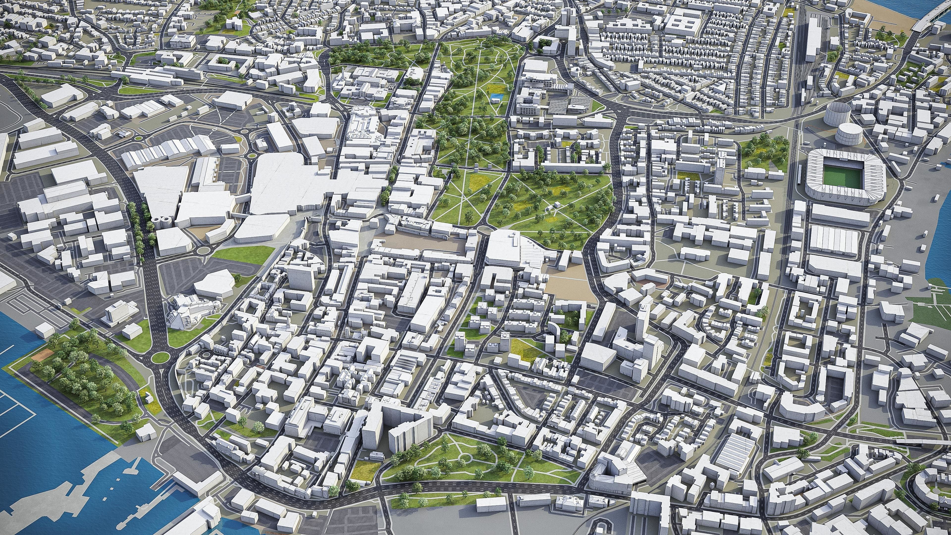 Southampton Low-poly 3D model_2