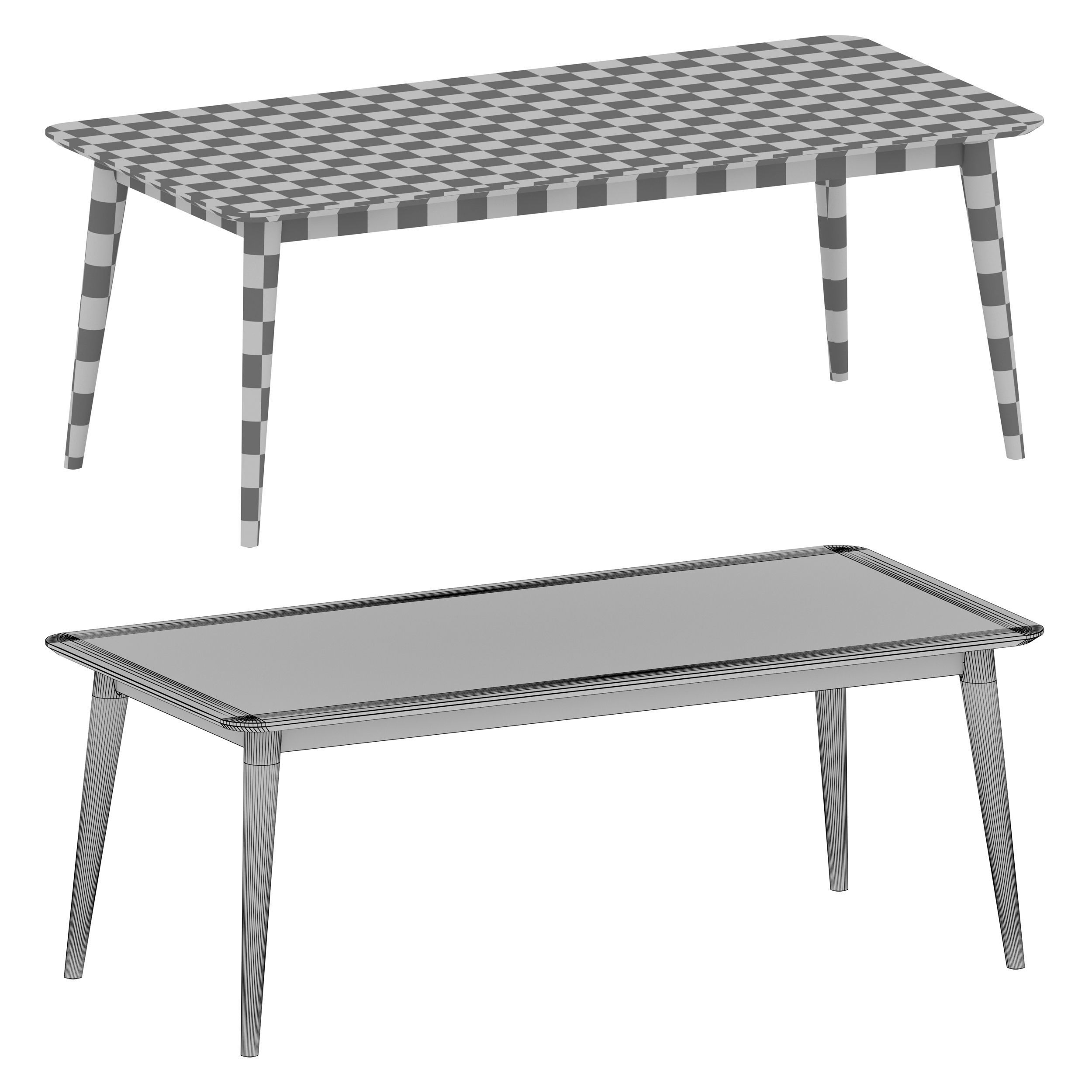 Tate Sand Extendable Midcentury Dining Table Crate and Barrel 3D model_10