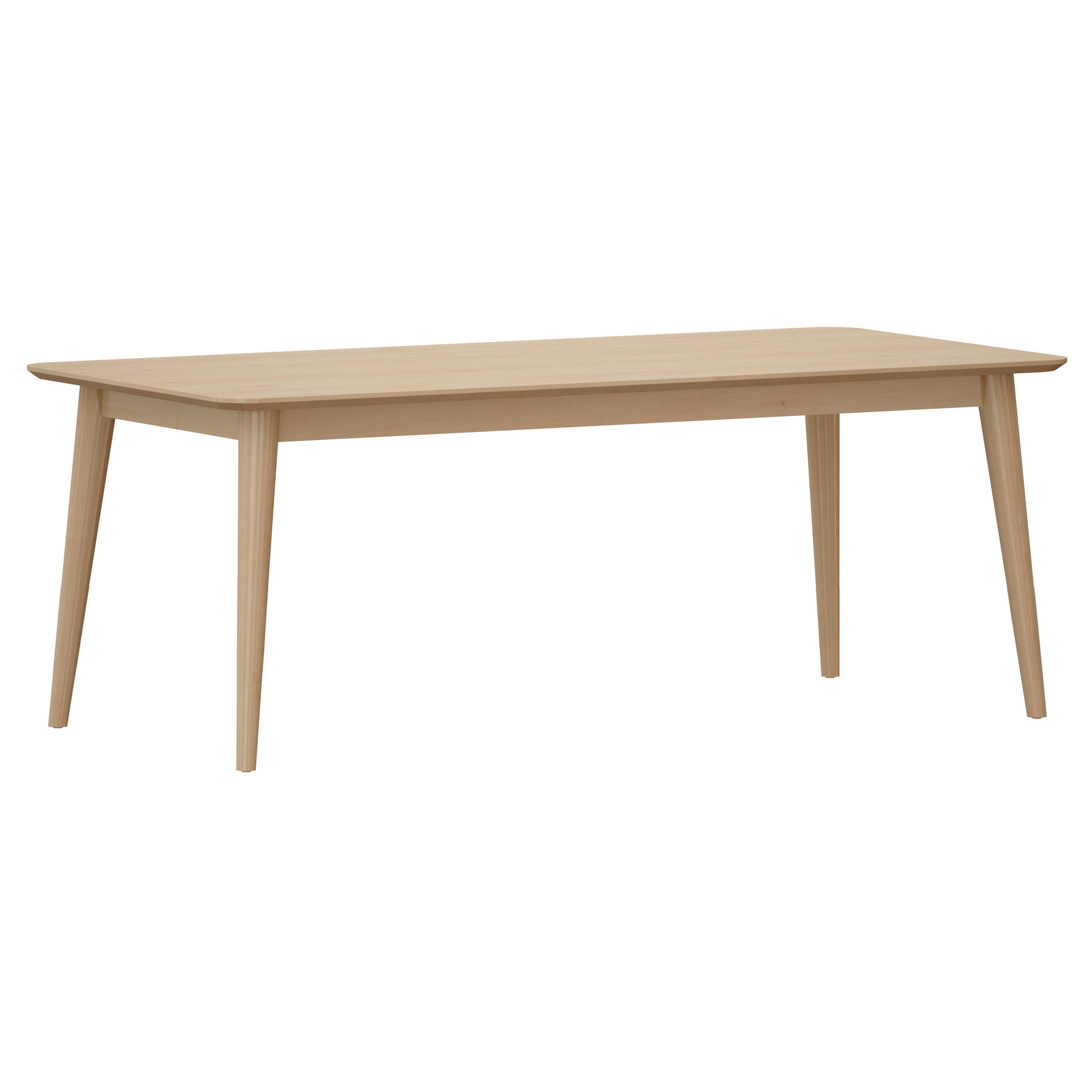 Tate Sand Extendable Midcentury Dining Table Crate and Barrel 3D model_1