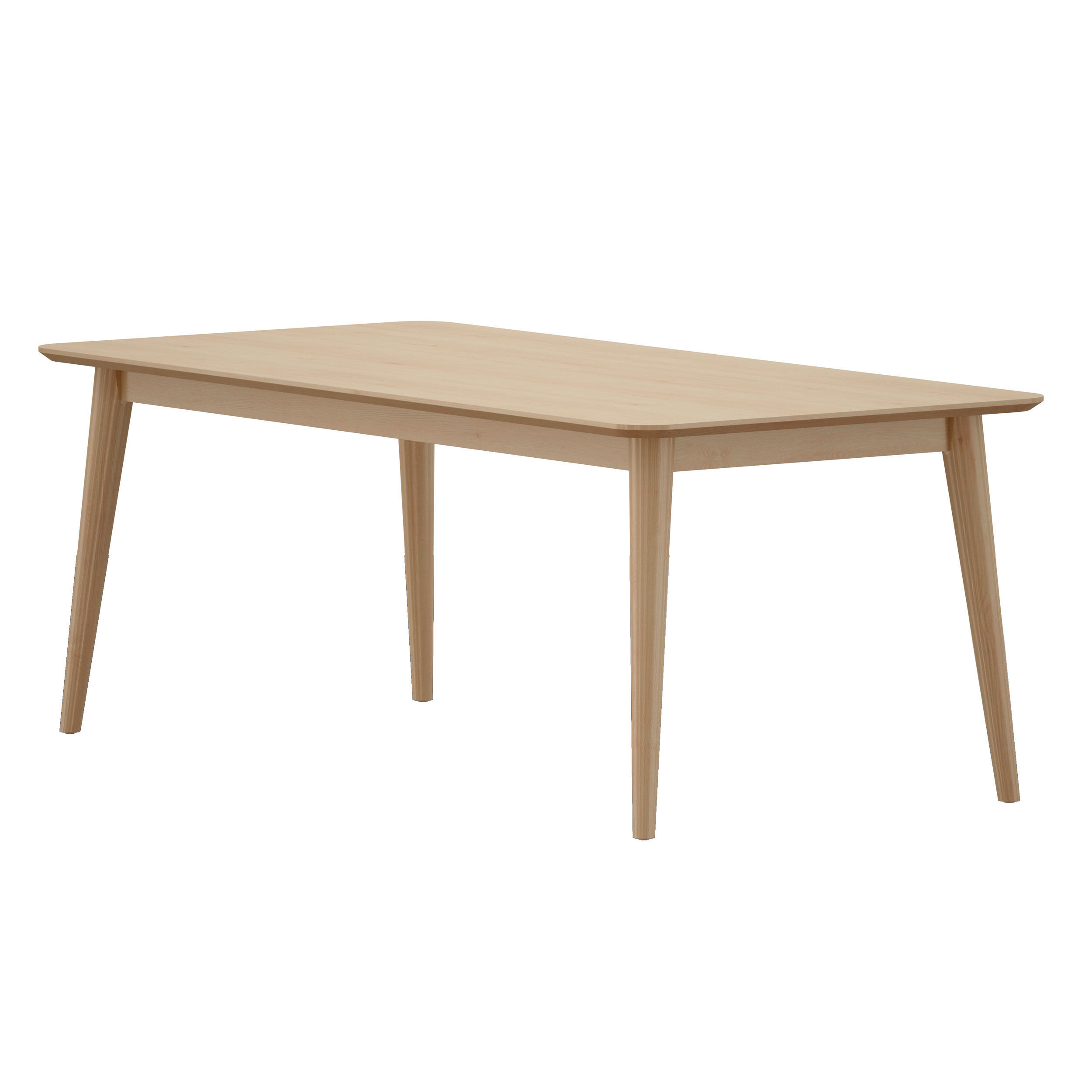 Tate Sand Extendable Midcentury Dining Table Crate and Barrel 3D model_7