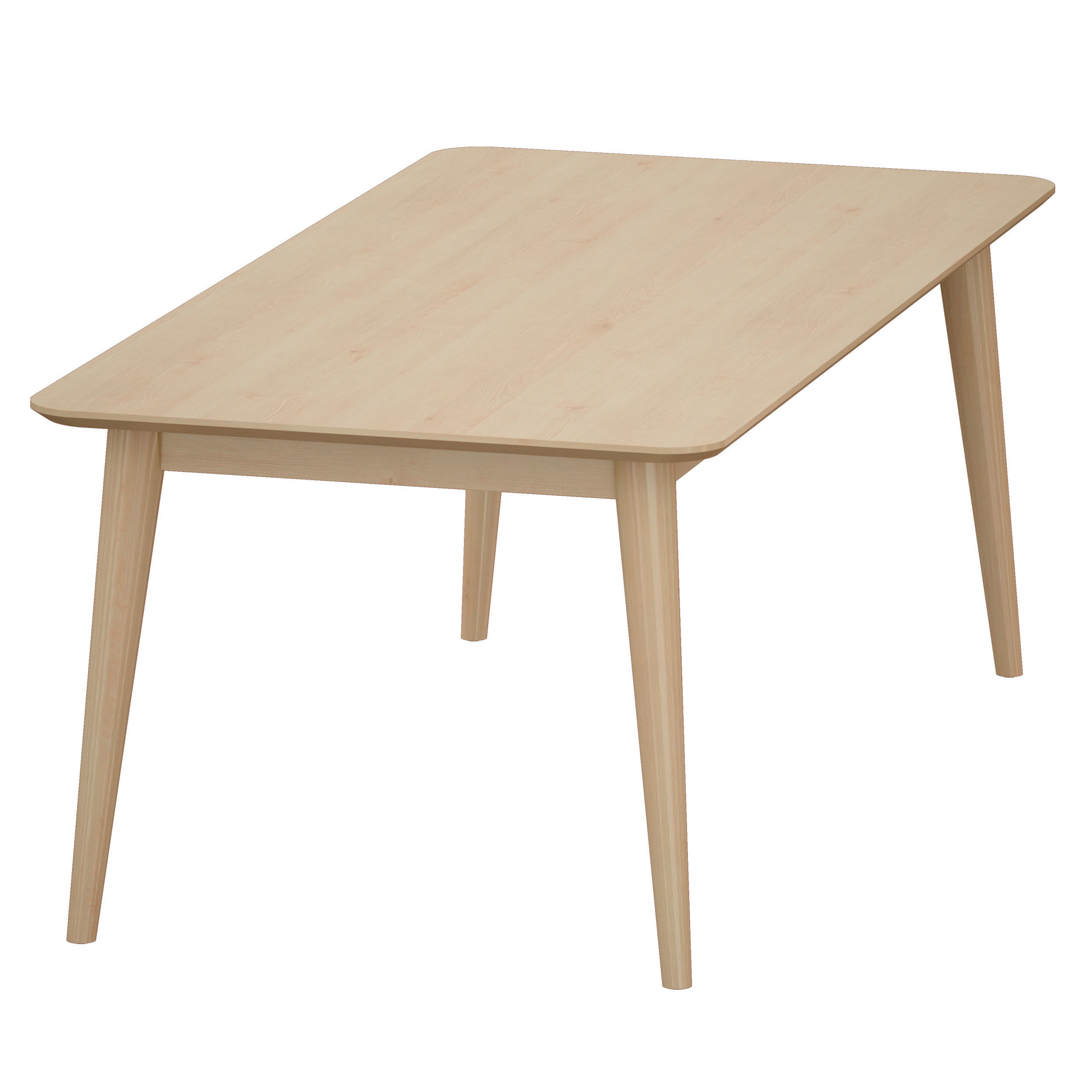 Tate Sand Extendable Midcentury Dining Table Crate and Barrel 3D model_4