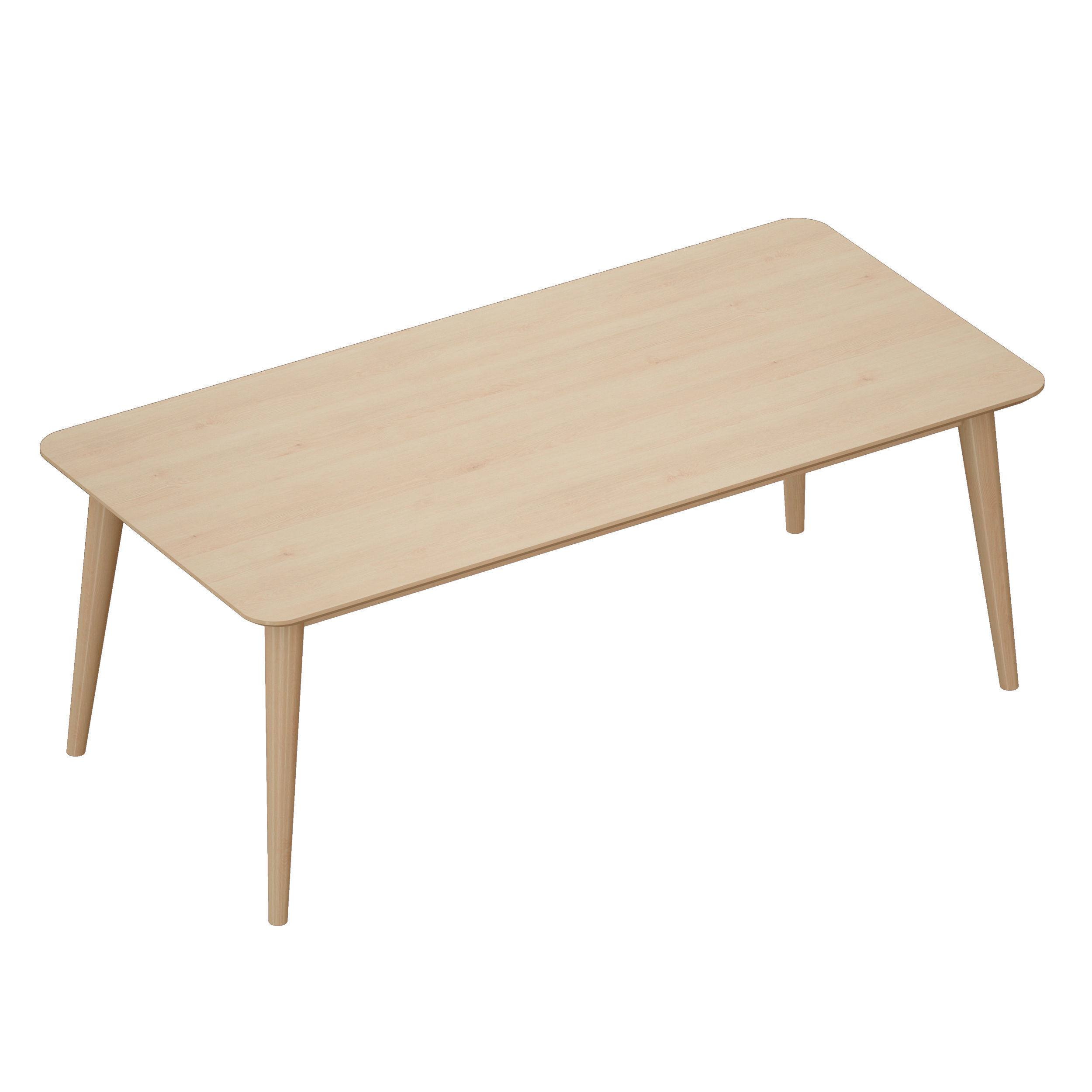 Tate Sand Extendable Midcentury Dining Table Crate and Barrel 3D model_3