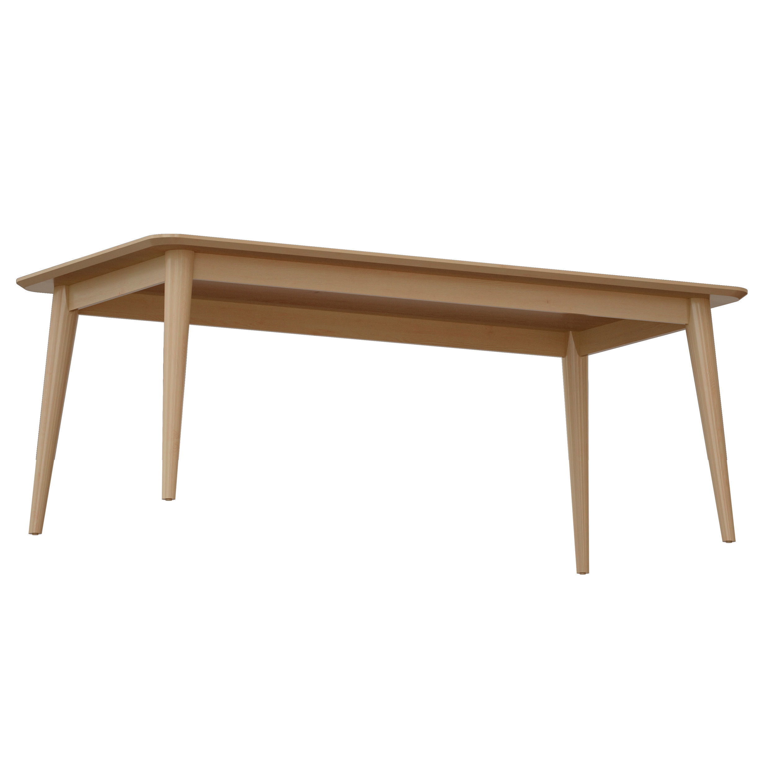 Tate Sand Extendable Midcentury Dining Table Crate and Barrel 3D model_2