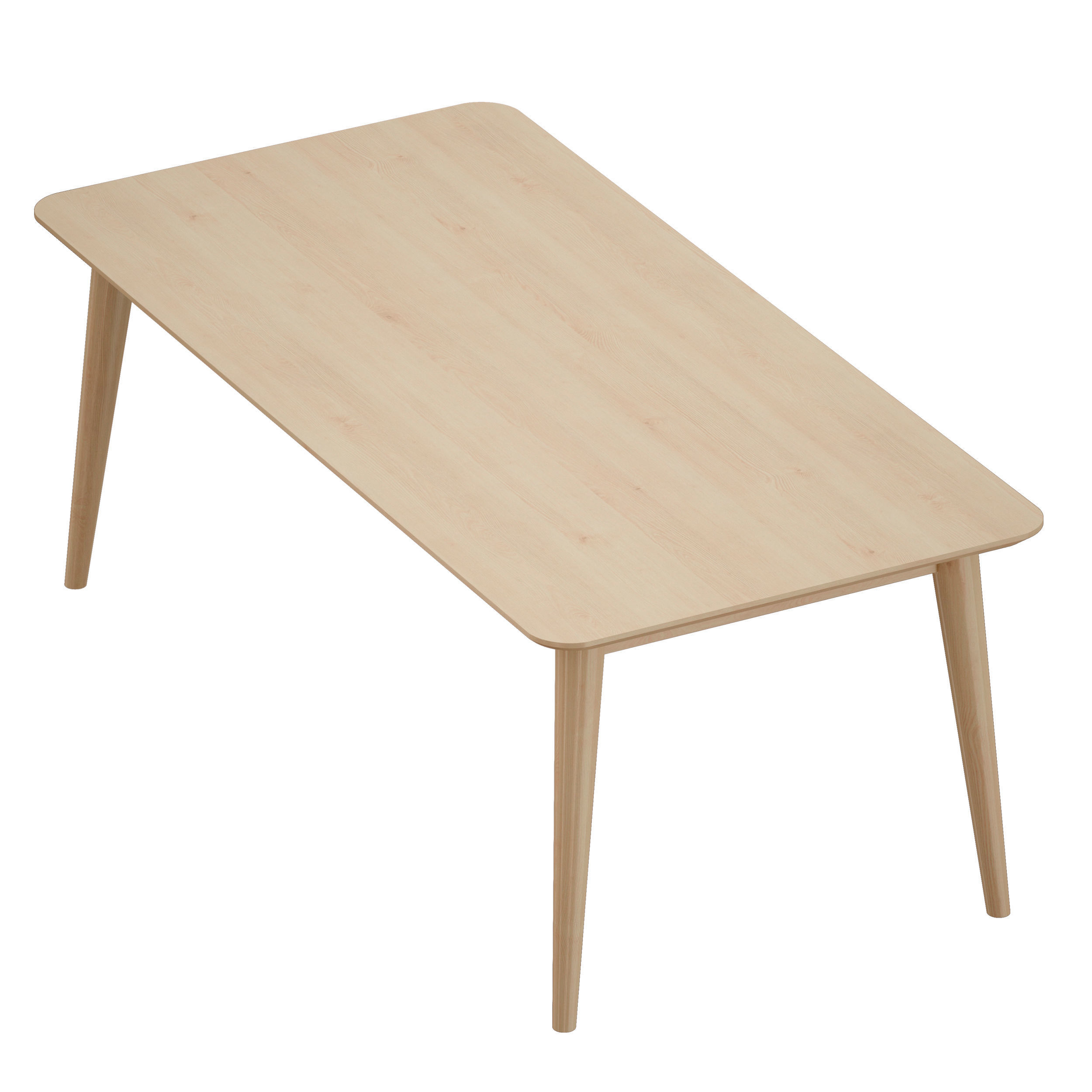 Tate Sand Extendable Midcentury Dining Table Crate and Barrel 3D model_8