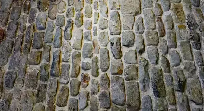 Stone Wall 3D Model Low-poly 3D model