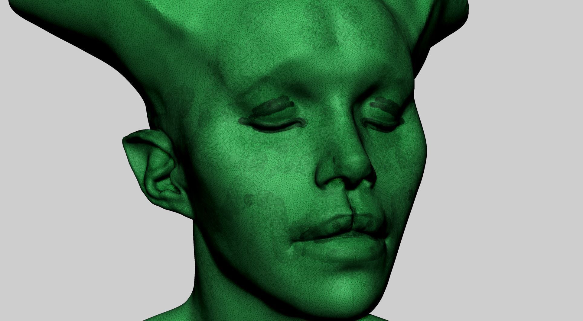 Female Creature Bust 3D model_5