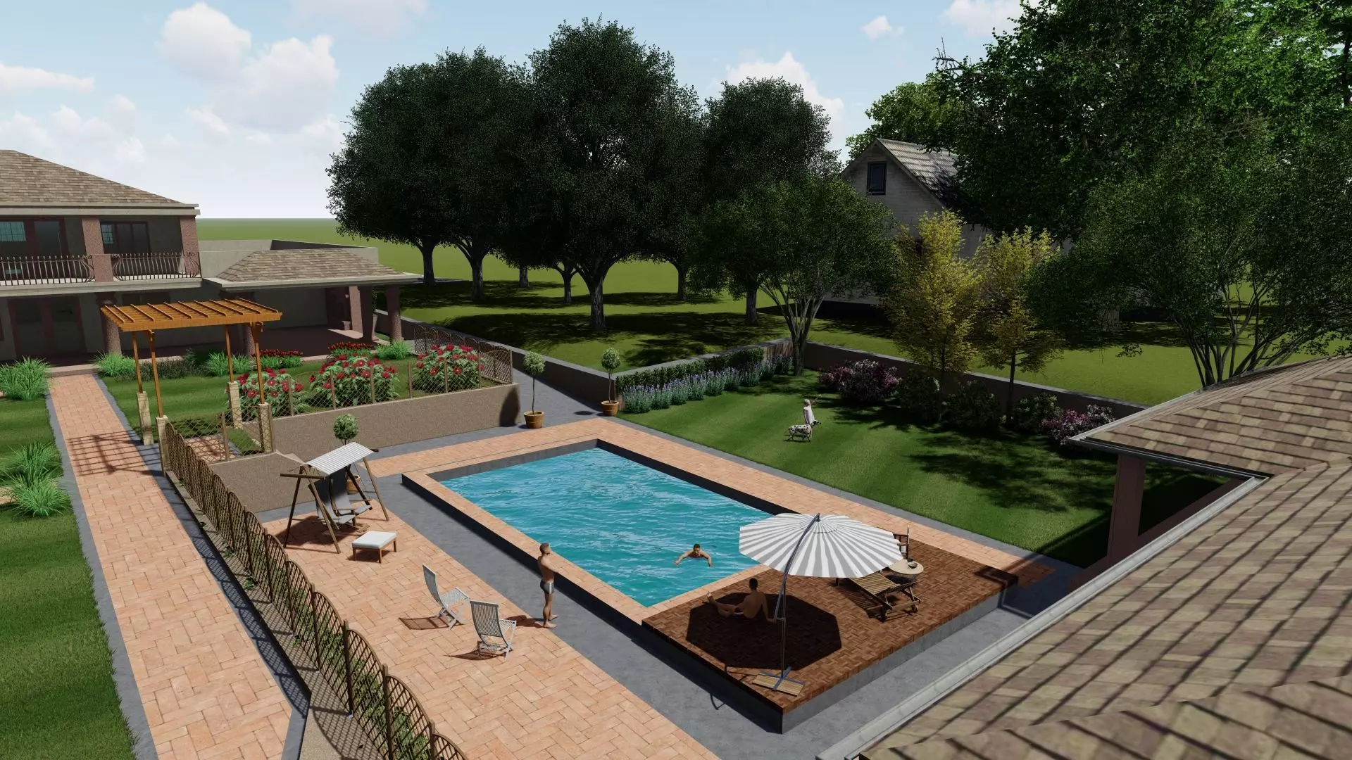 Belgrade yard garden Free 3D model