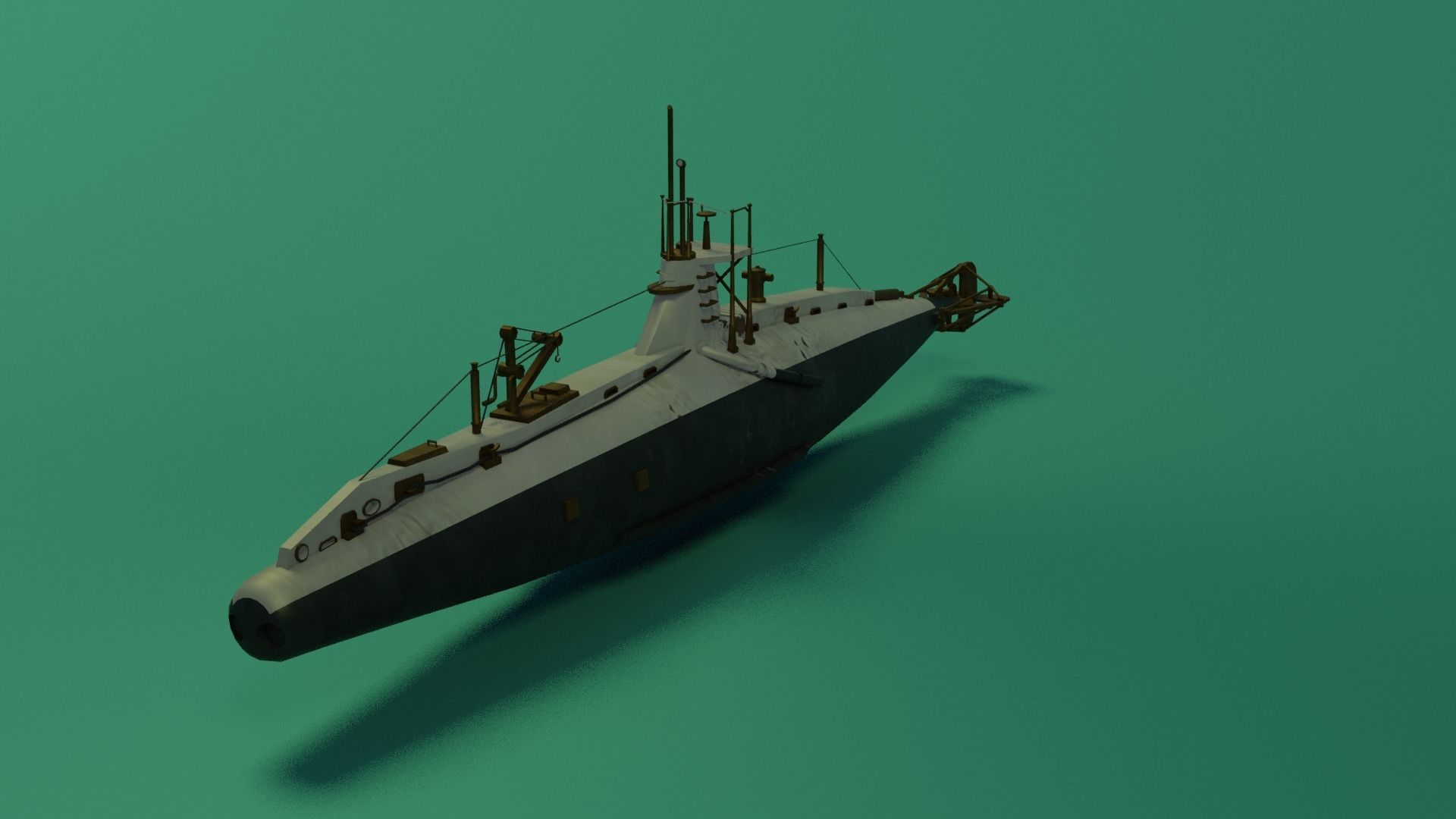 HMS A 13 Sub Low-poly 3D model_2