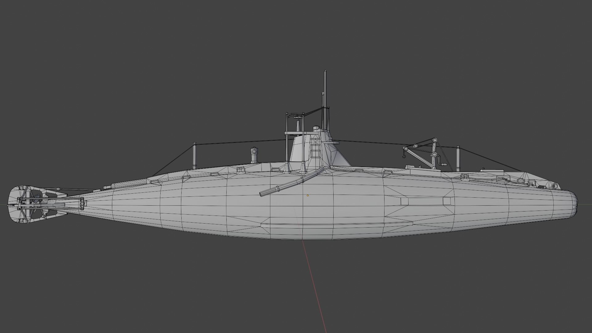 HMS A 13 Sub Low-poly 3D model_19