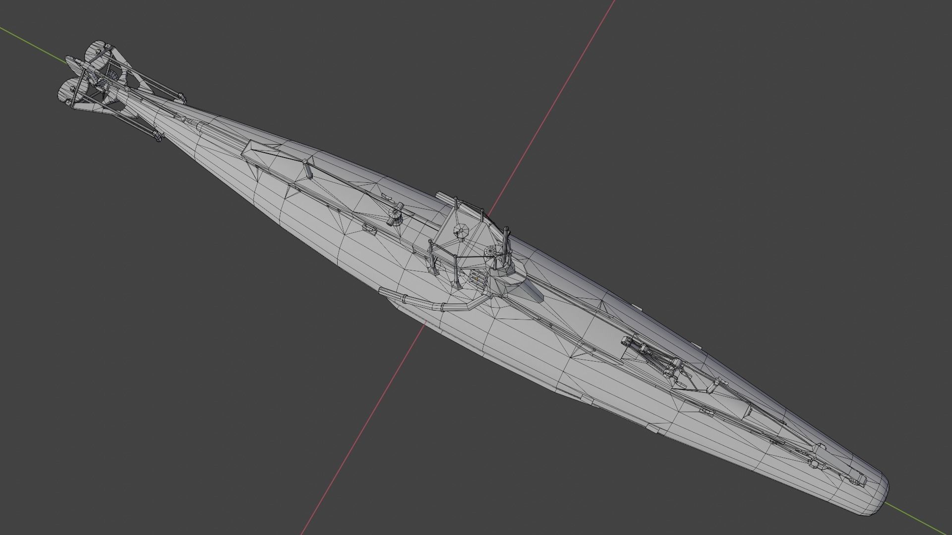 HMS A 13 Sub Low-poly 3D model_18