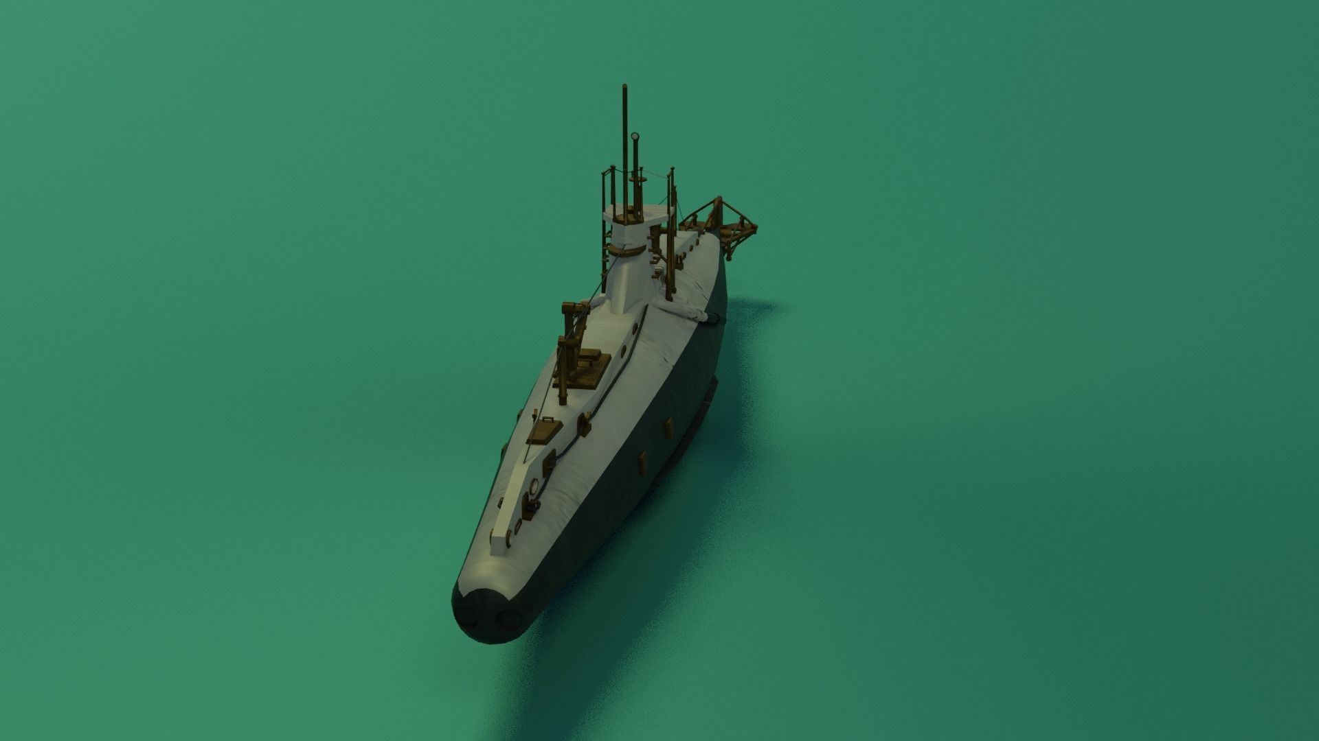 HMS A 13 Sub Low-poly 3D model_9