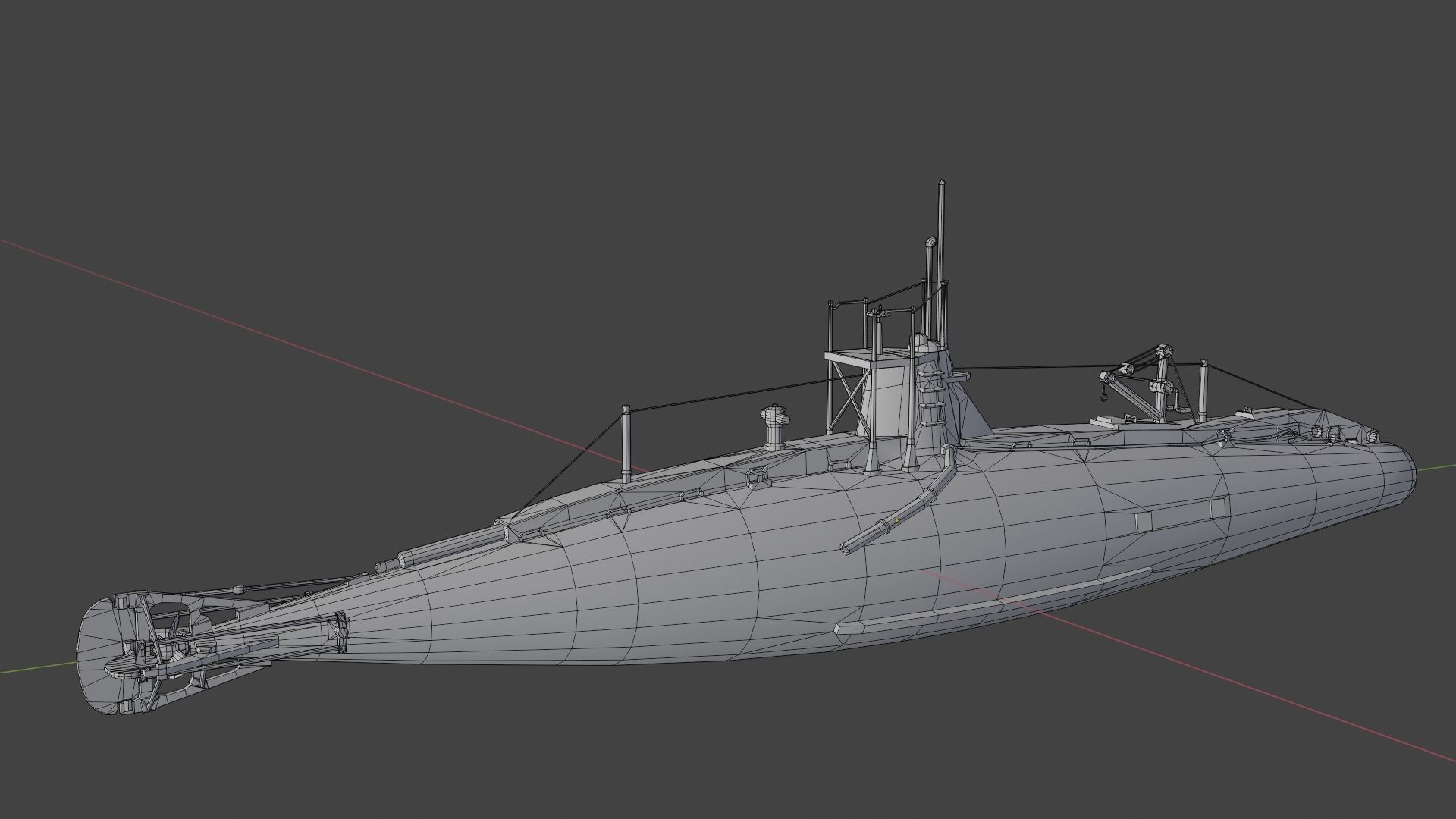 HMS A 13 Sub Low-poly 3D model_17
