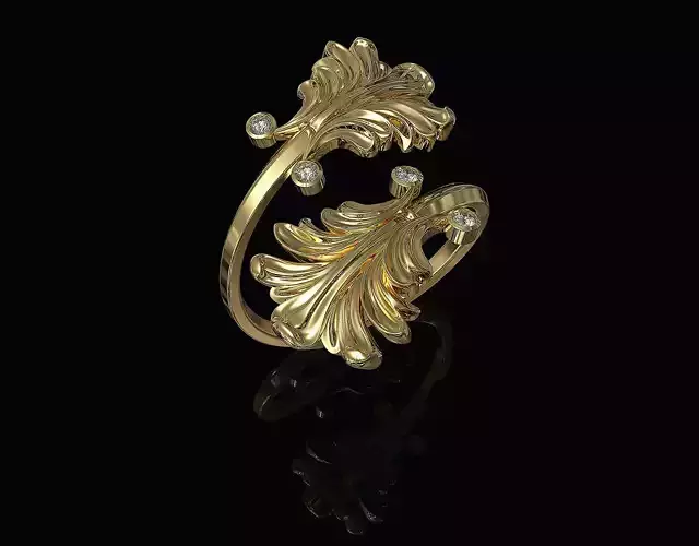 Vintage Leaf Ring