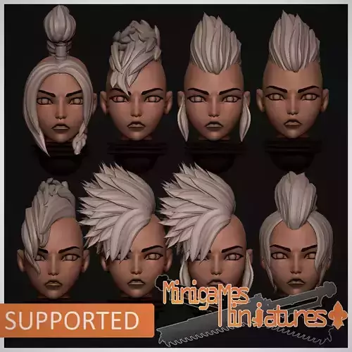 Space nuns punk heads - 64 heads