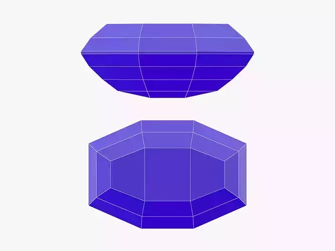 Long Octagon Gemstone - Printable