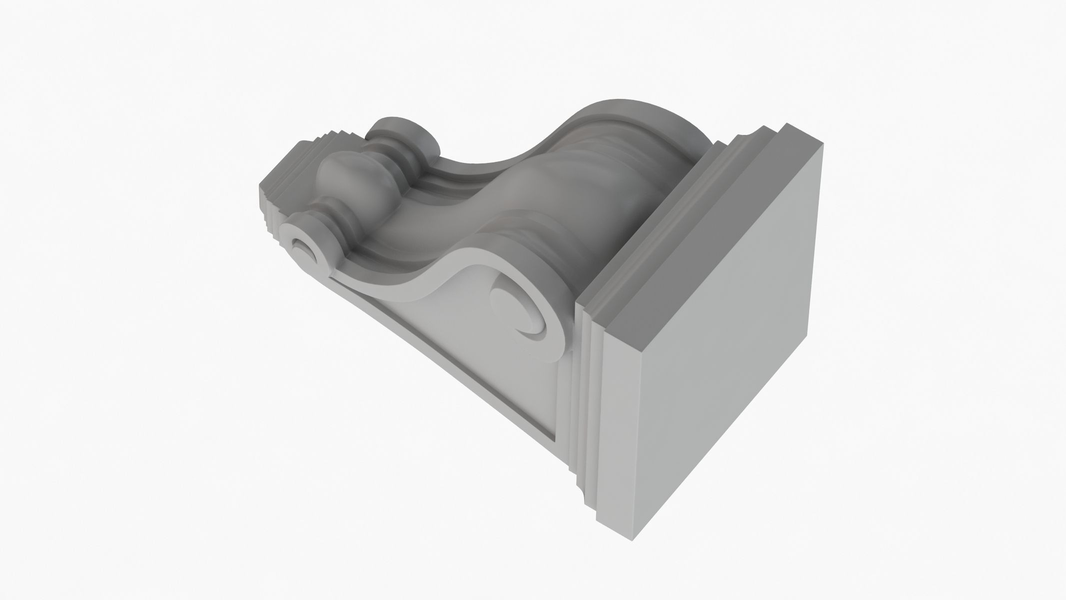 Scroll Corbel 06 - 3D Printable 3D model_4