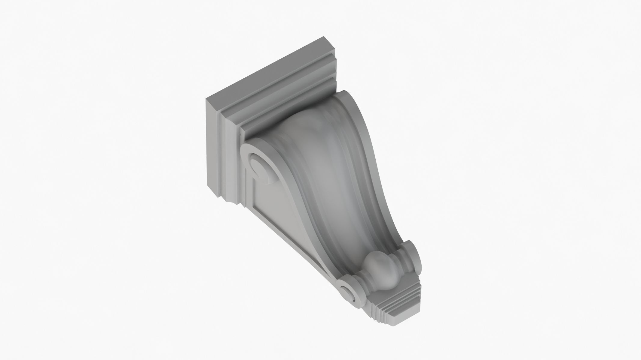 Scroll Corbel 06 - 3D Printable 3D model_3