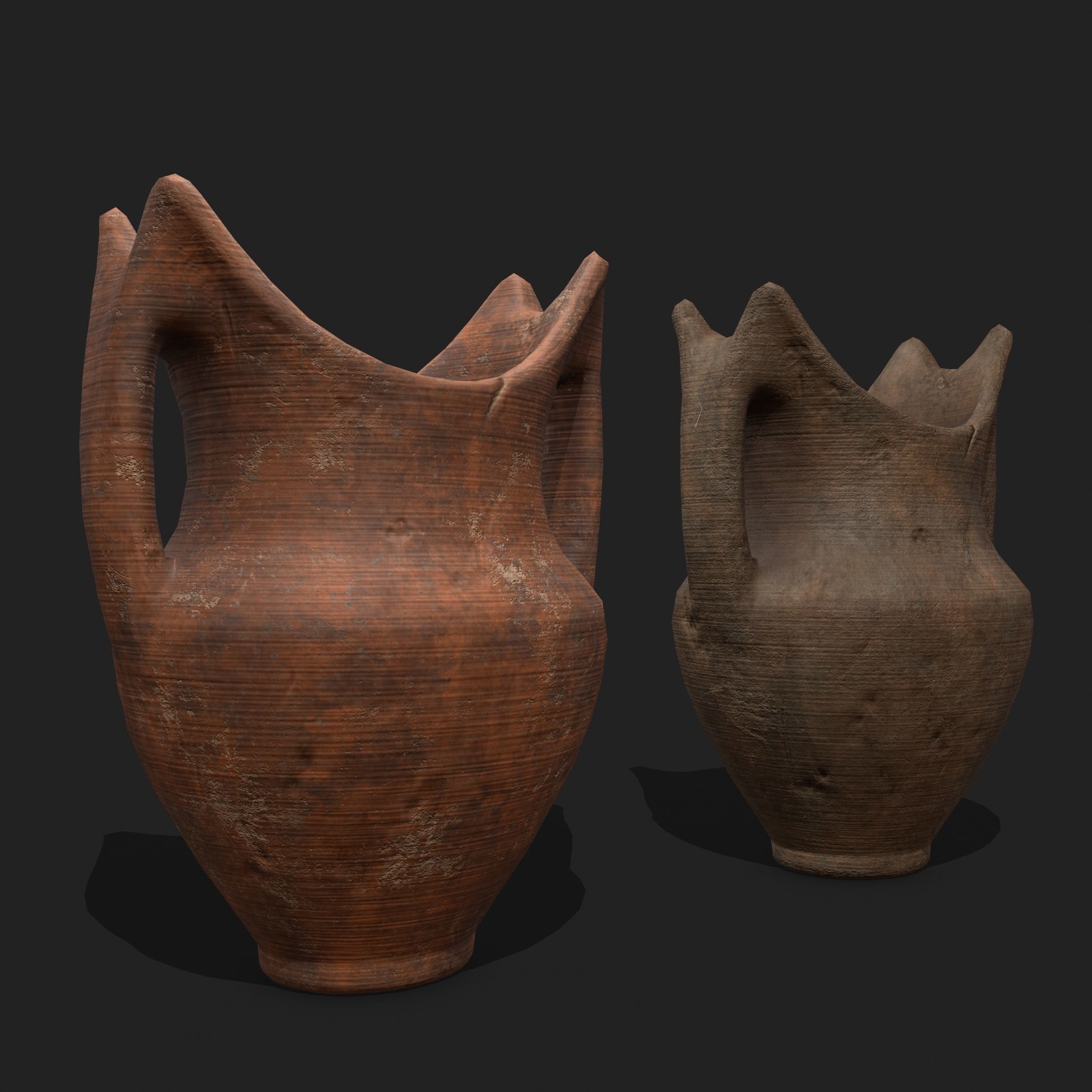 Medieval Pottery Piece Low-poly 3D model_4