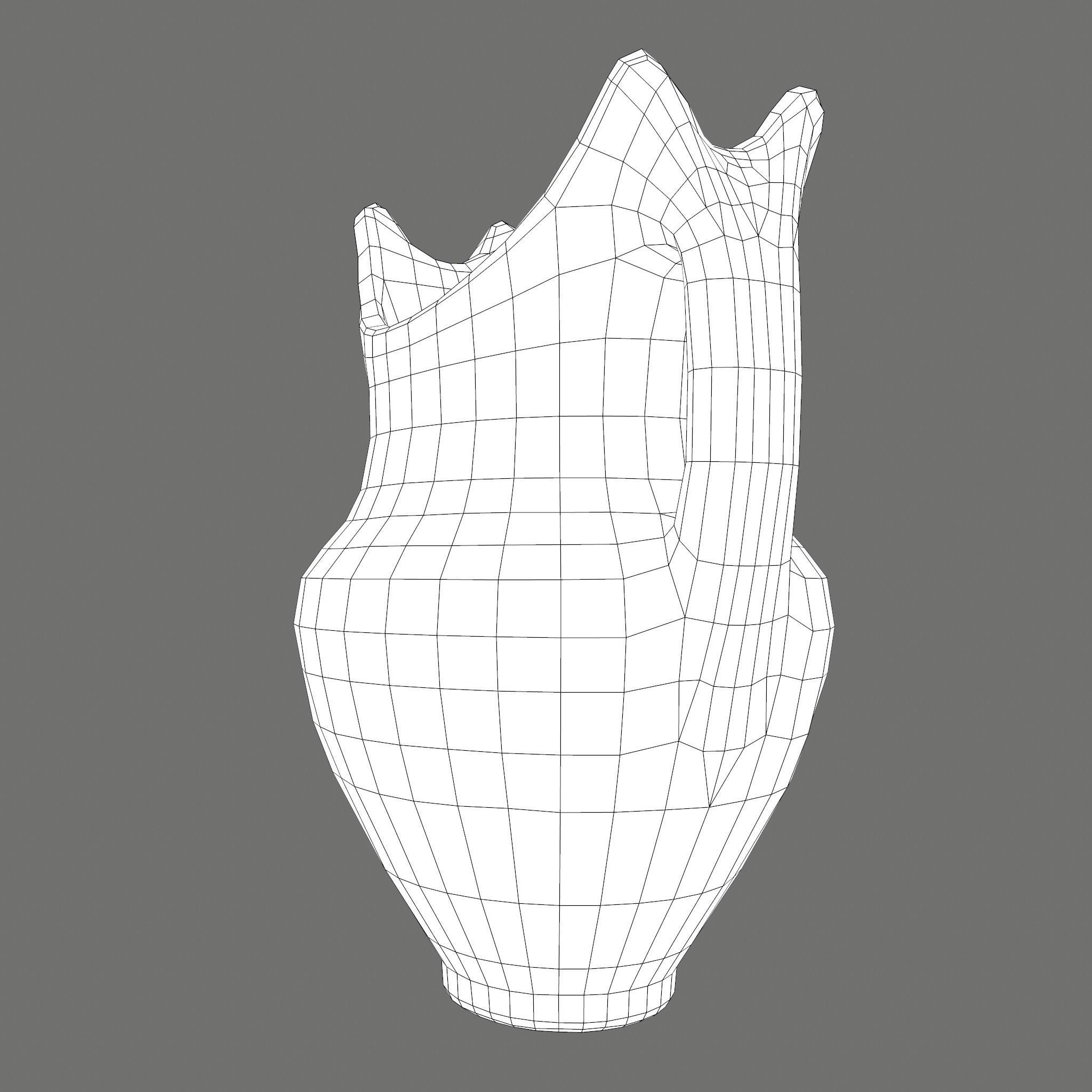 Medieval Pottery Piece Low-poly 3D model_29