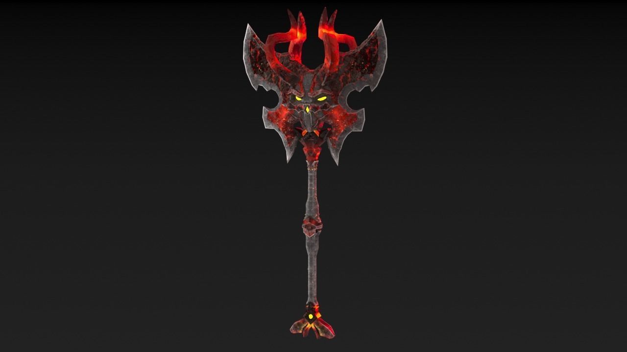 Viking Axe Skull 002 Low-poly 3D model_23